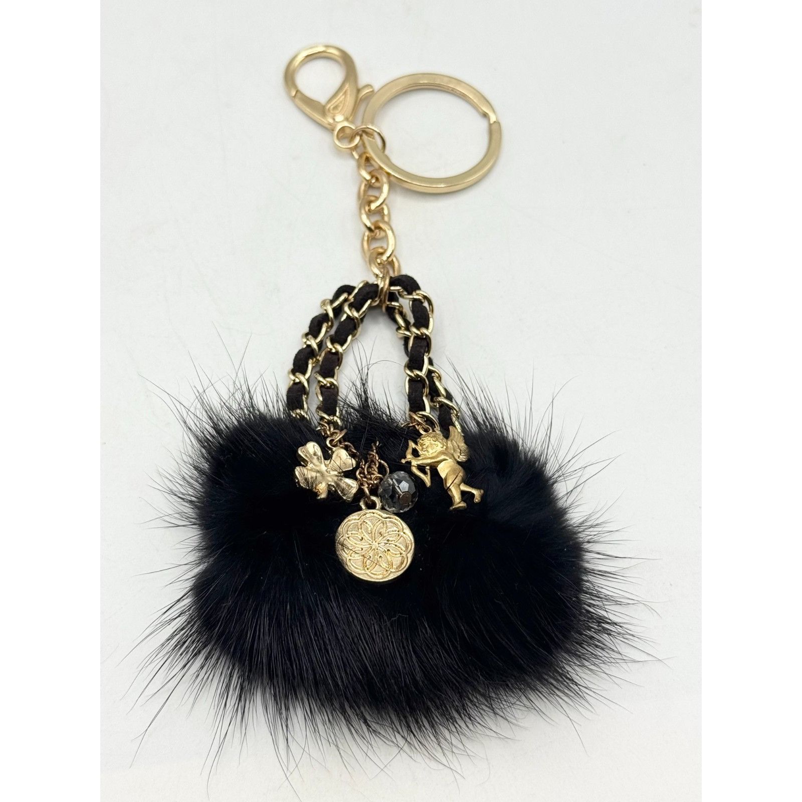 Other Genuine Rabbit fur black purse charm bag key chain Size ONE SIZE - 3 Thumbnail