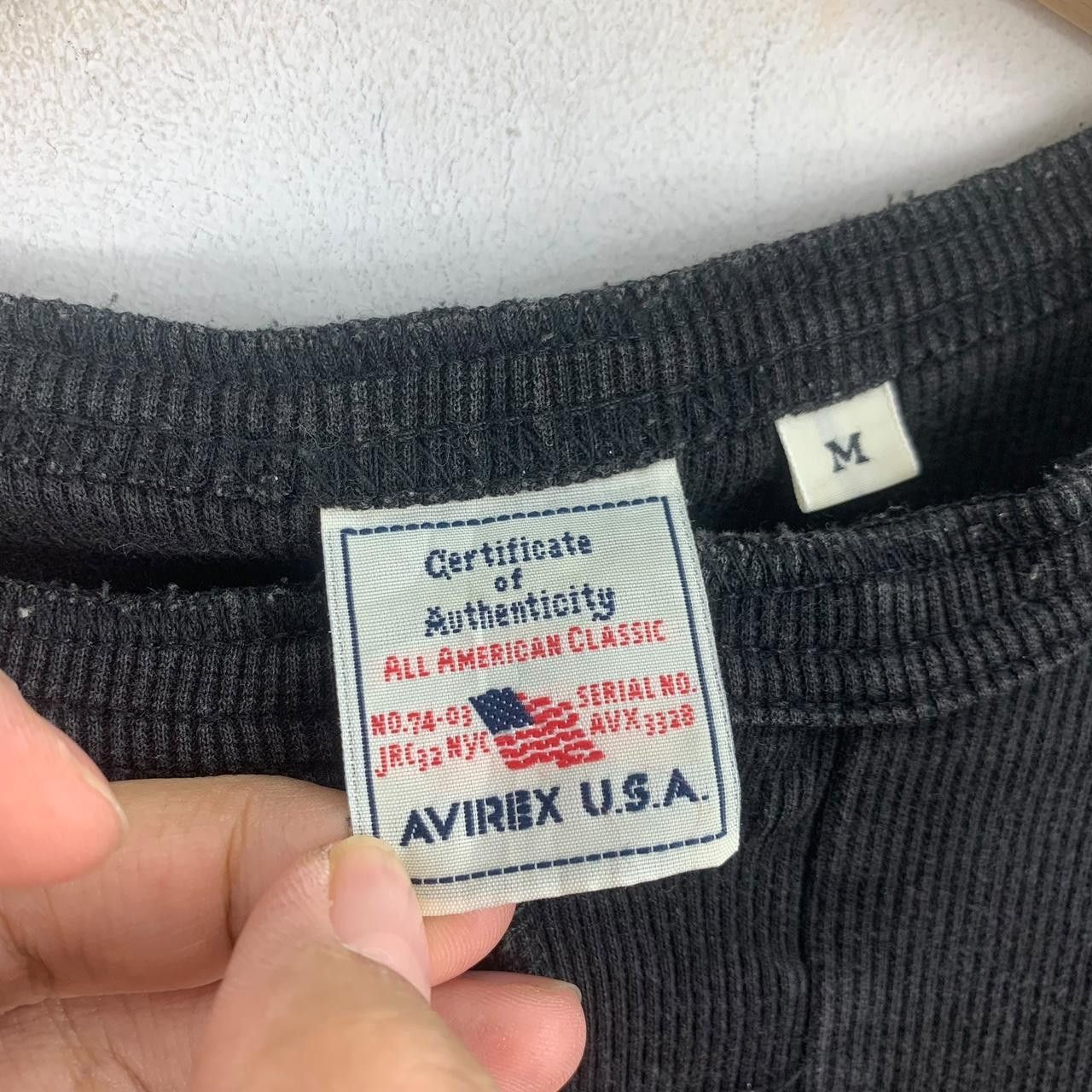 Avirex Vintage AVIREX USA AIR FORCE Army Henley Tee Shirt Top Size M / US 6-8 / IT 42-44 - 3 Thumbnail