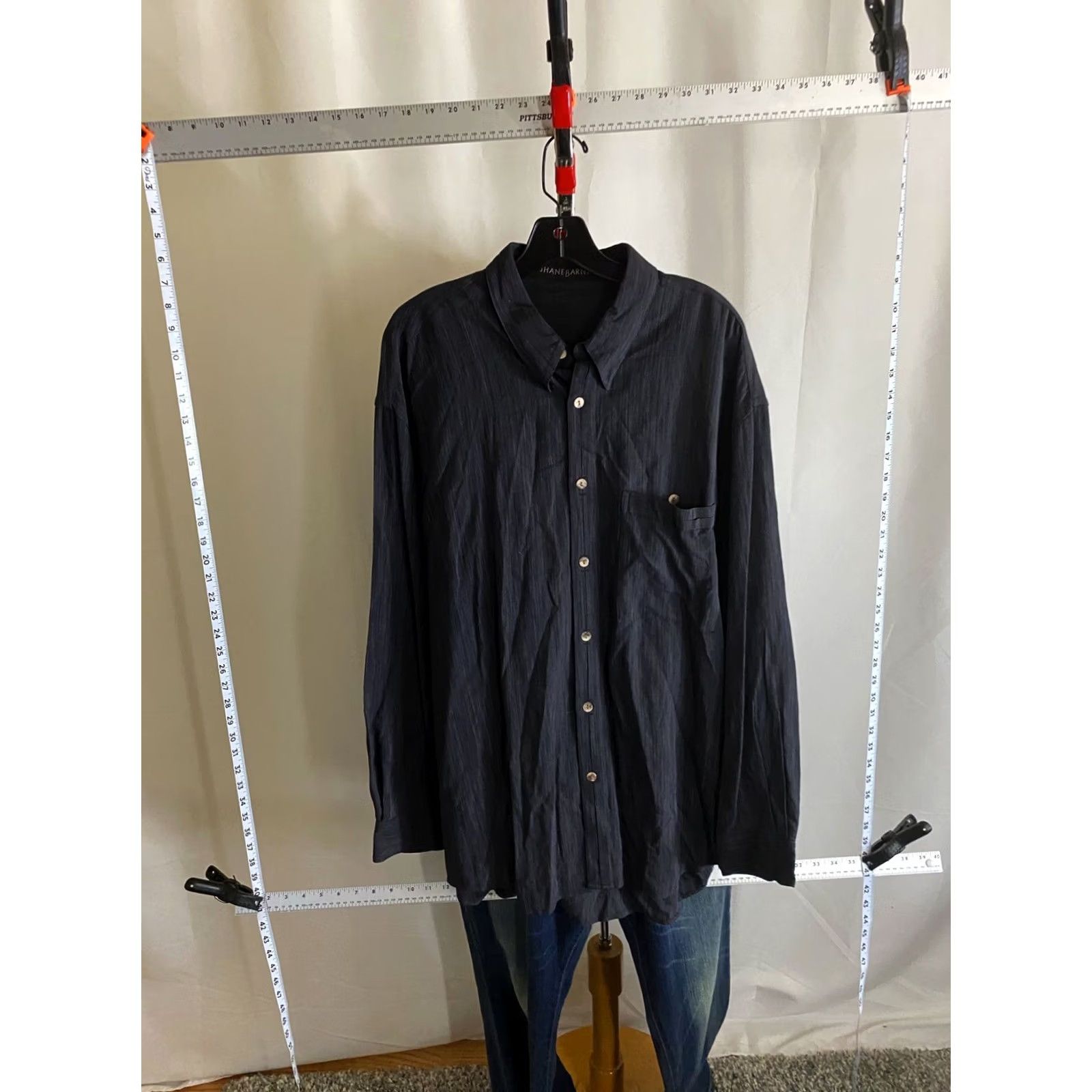 Vintage Jhane Barnes Thick Rayon LONG SLEEVE SHIRT XL Loose 18 x 36/37 Extra Large Mens White Sharp Button-Up Style Size US XL / EU 56 / 4 - 2 Thumbnail