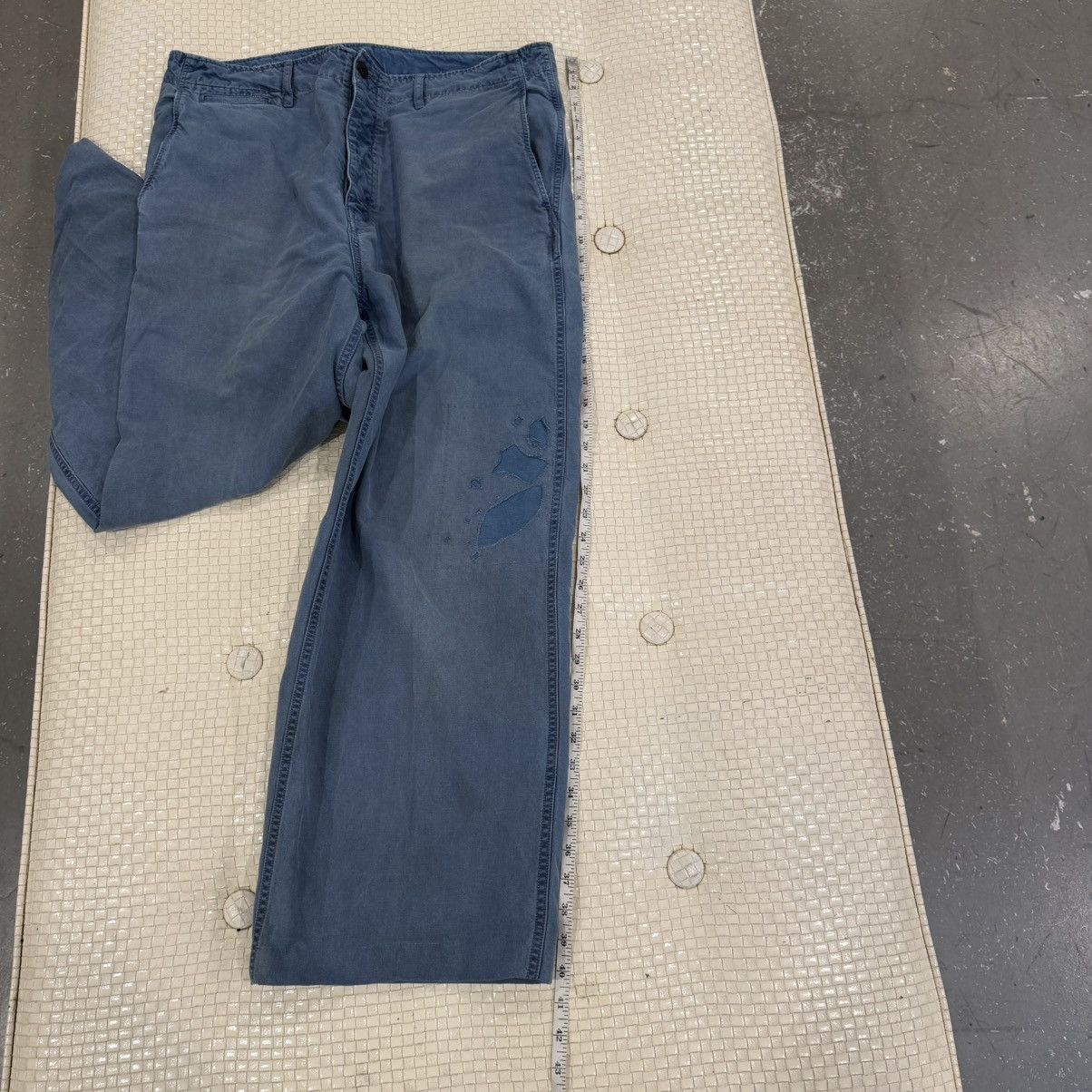 Visvim ex wide chino indigo crash repair 25 ss