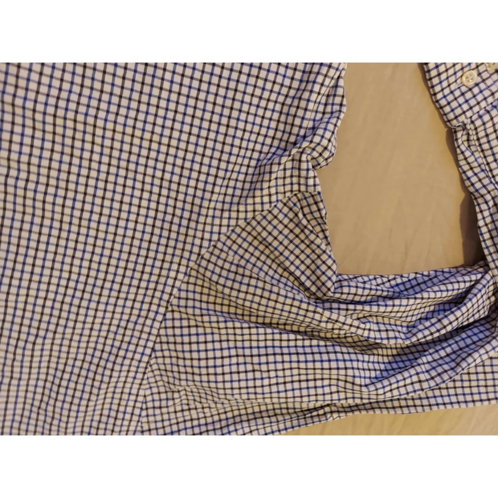 Polo Ralph Lauren Polo Ralph Lauren Dress Shirt Mens 17 1/2 XL White Blue Button Cotton Size 48R - 3 Thumbnail