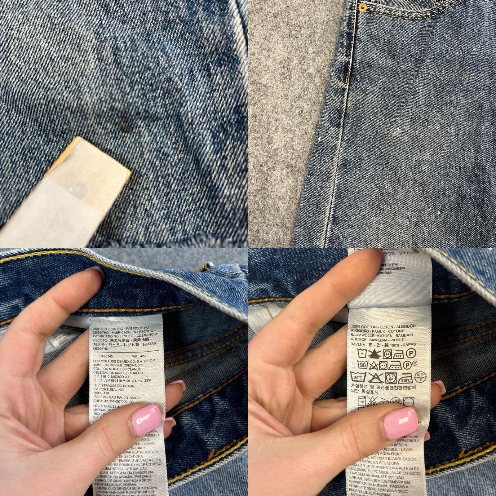 Levi's Levi's 505 Mens Bermuda Shorts Denim W32 Blue Mid Wash Whiskers Fray Hem 5-Pocket Regular Reach Size US 32 / EU 48 - 8 Thumbnail