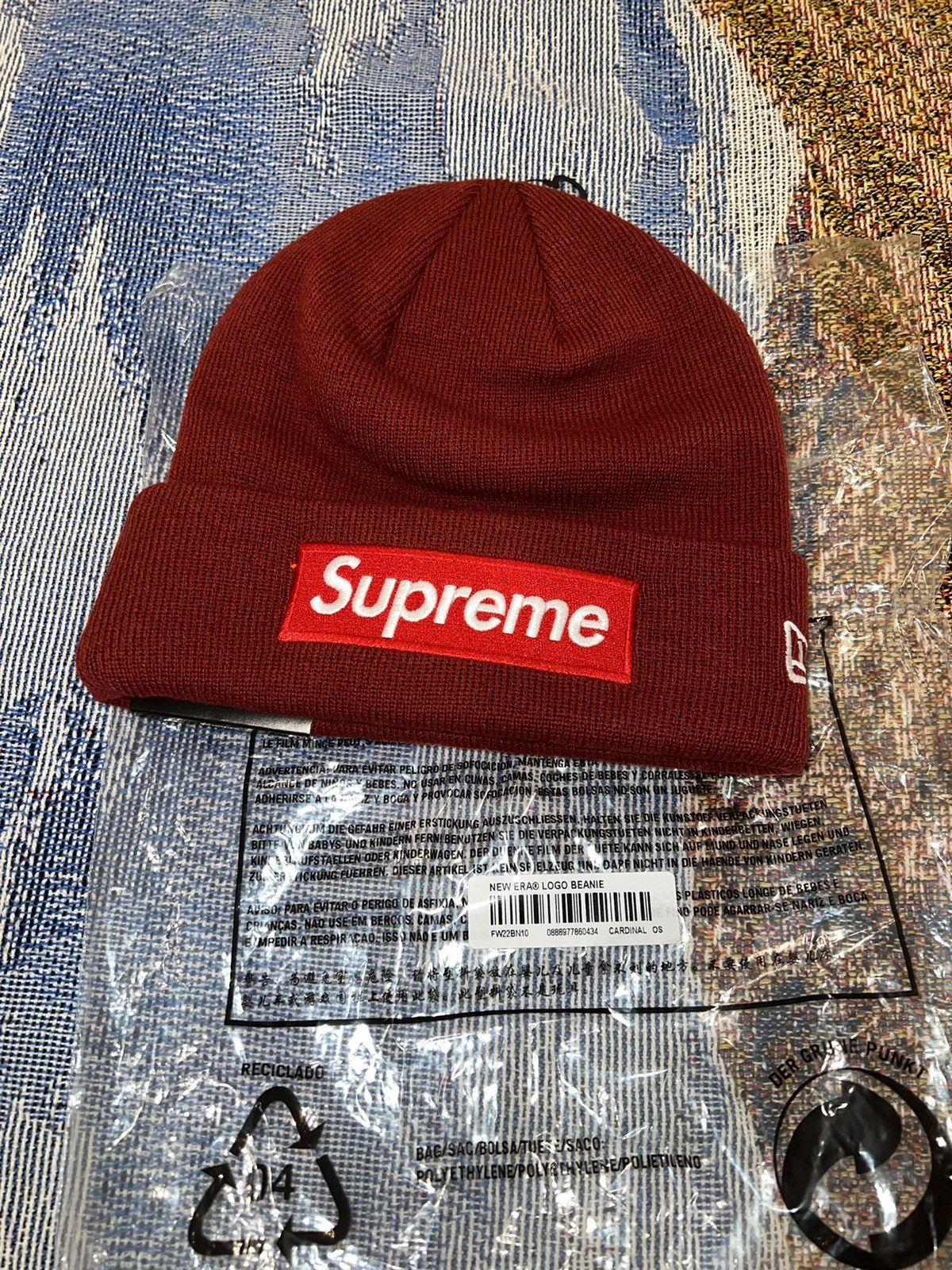 New Era × Supreme Supreme x New Era box logo beanie red FW22 Size ONE SIZE - 1 Thumbnail
