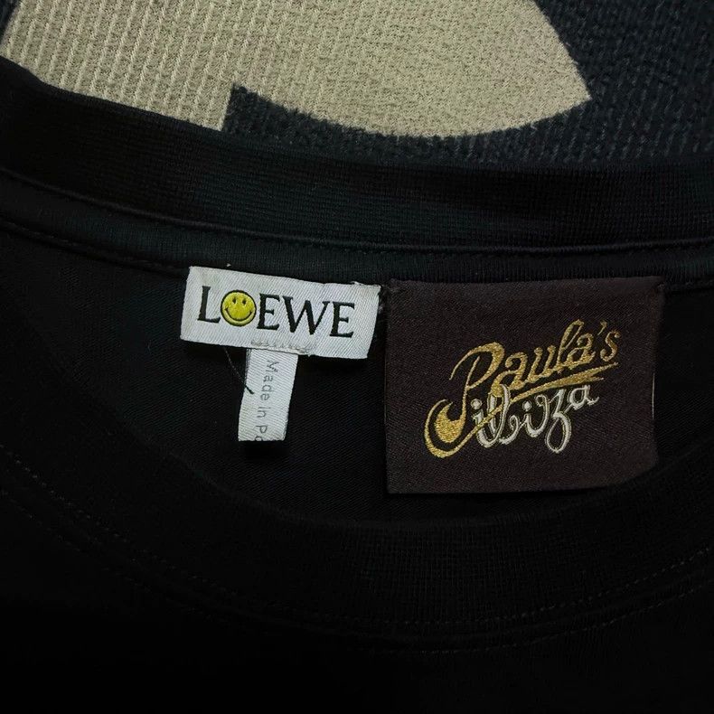 Loewe LOEWE Neon yellow smiley face printed round collar short s Size L / US 10 / IT 46 - 3 Thumbnail