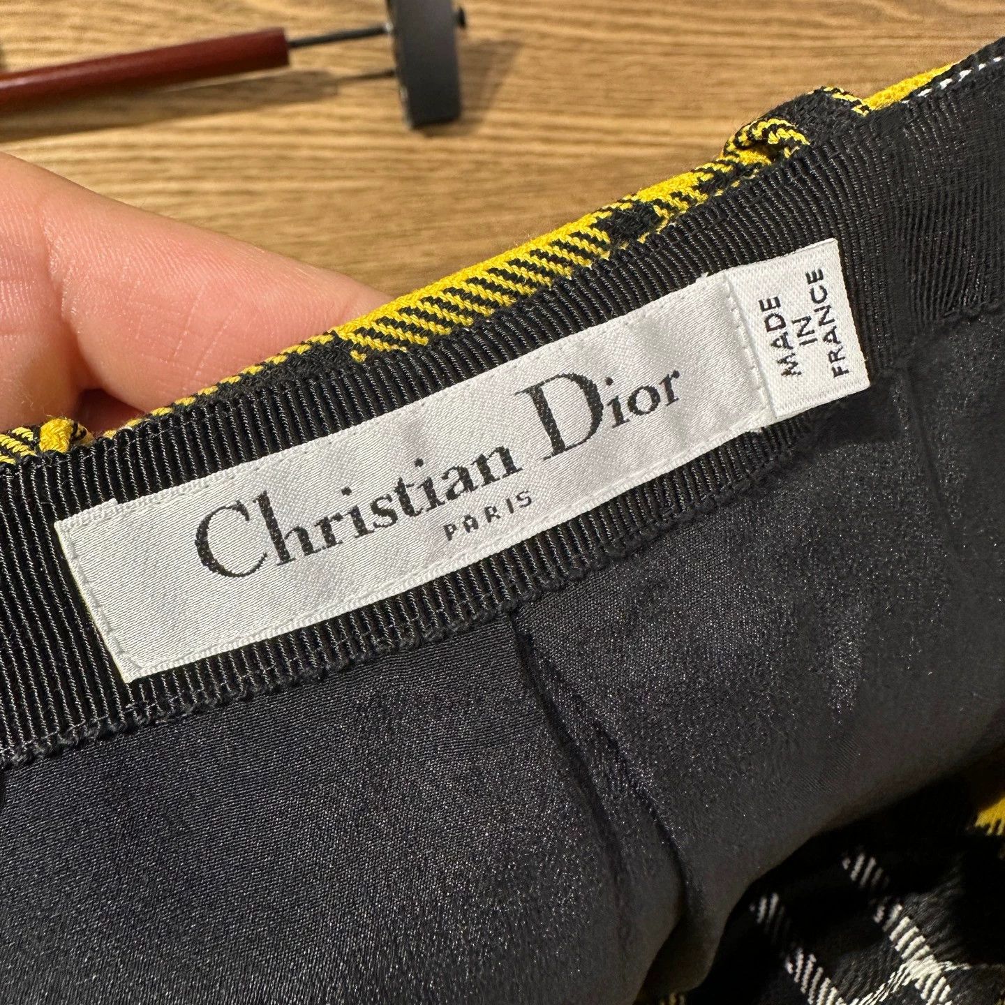 Christian Dior Monsieur Christian Dior mar228 Gingham Tie Wool Skirt 38 Size 27" / US 4 / IT 40 - 3 Thumbnail