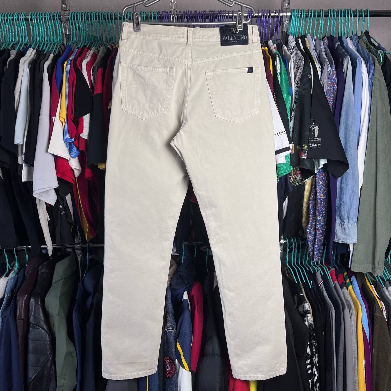 Valentino Vintage 90s Valentino Ivory Denim Pants Made in Italy Size US 34 / EU 50 - 2 Thumbnail
