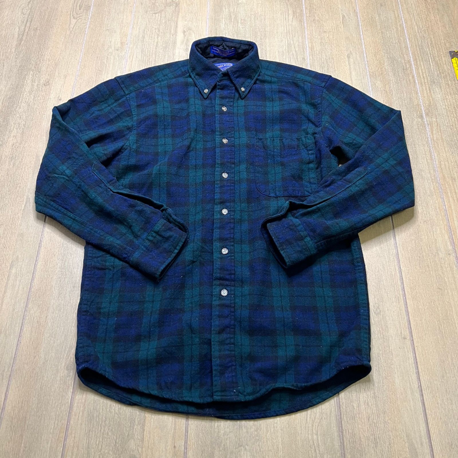 Pendleton Vintage Pendleton Blue Green Plaid Virgin Wool Shirt Mens S Size US S / EU 44-46 / 1 - 1 Thumbnail