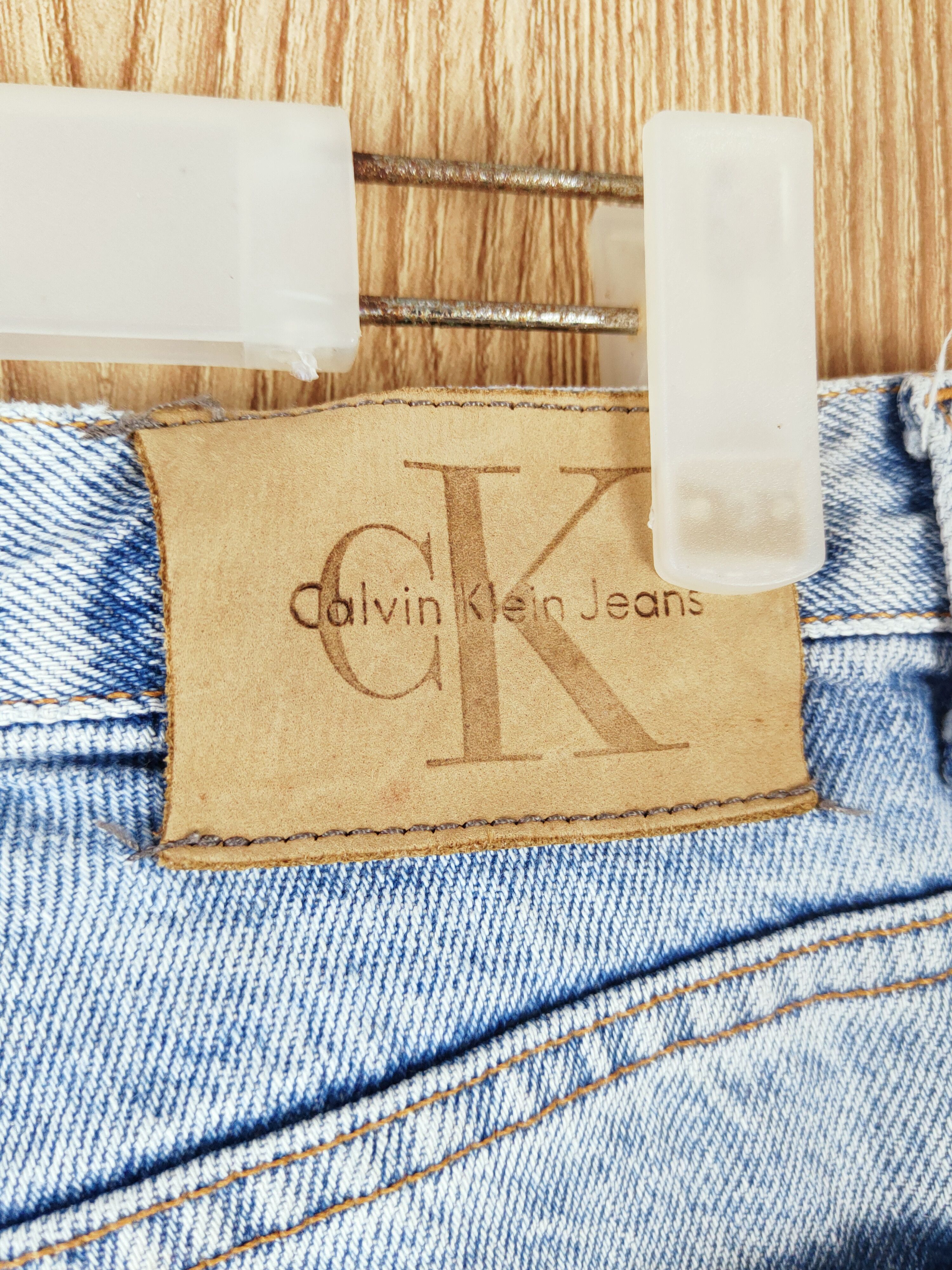 Calvin Klein × Vintage Calvin Klein Blue Faded Distressed Ripped Jeans Size US 31 - 9 Thumbnail