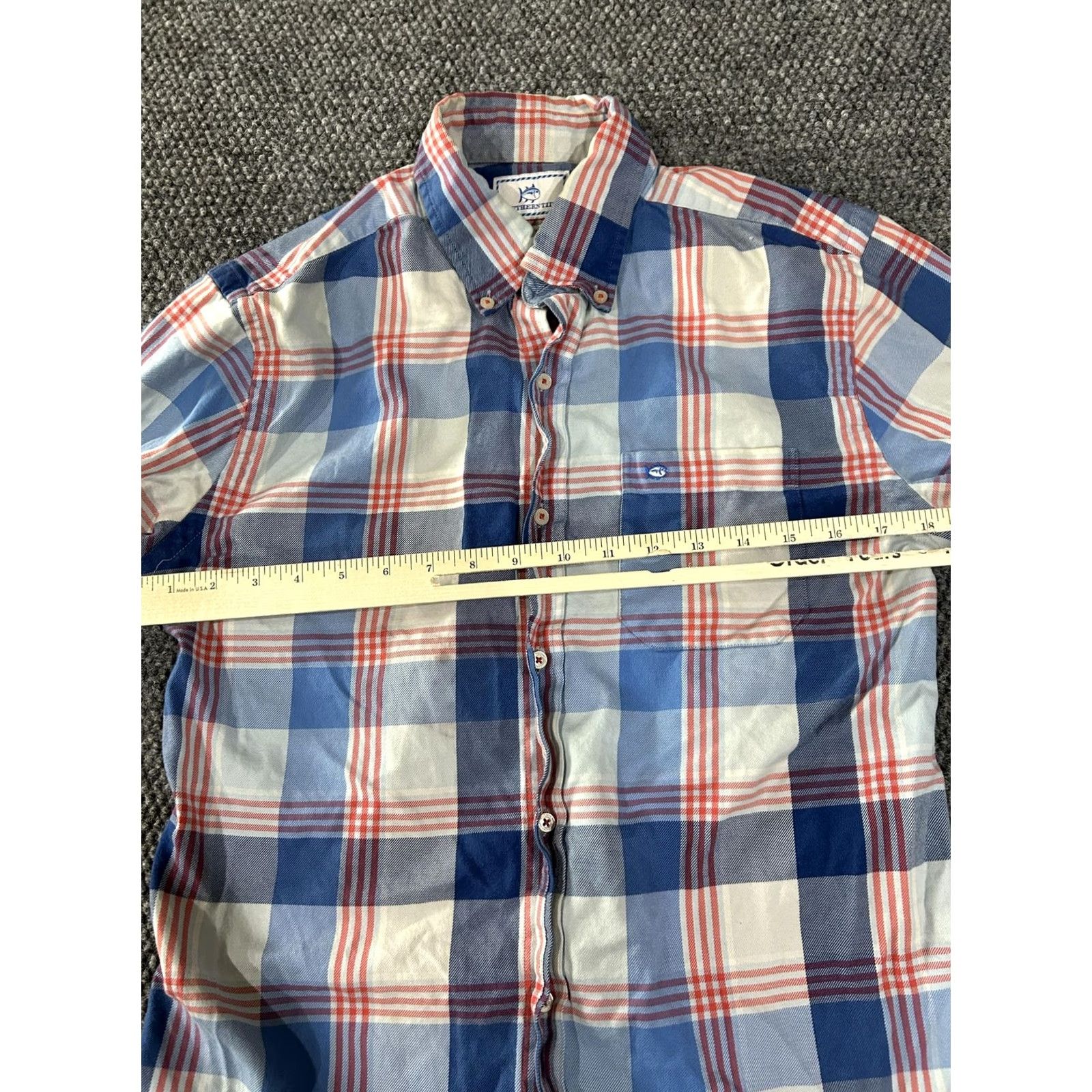 Southern Tide Southern Tide Shirt Mens Small Blue Red Plaid Button Long Sleeve Classic Fit Size US S / EU 44-46 / 1 - 5 Thumbnail