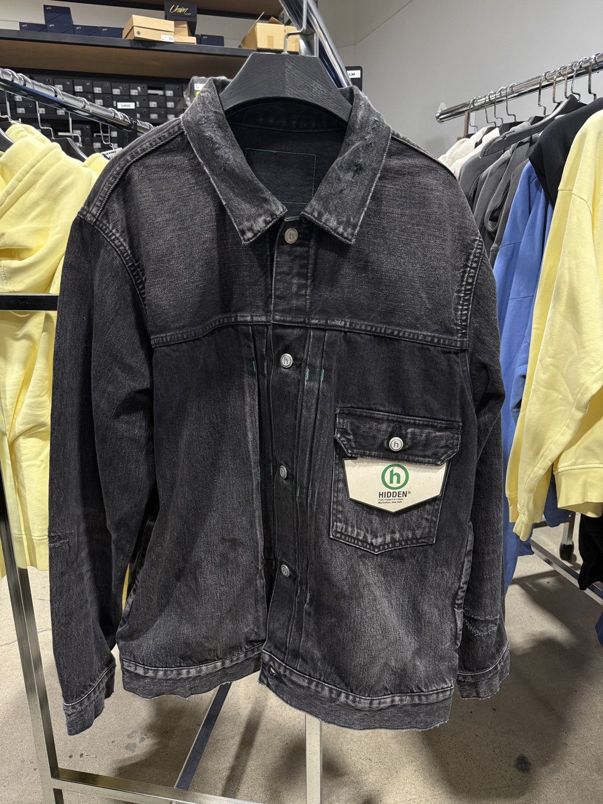 HIDDEN HIDDEN NY Trashed Denim Jacket 2XL Size US 40 / EU 56 - 1 Thumbnail