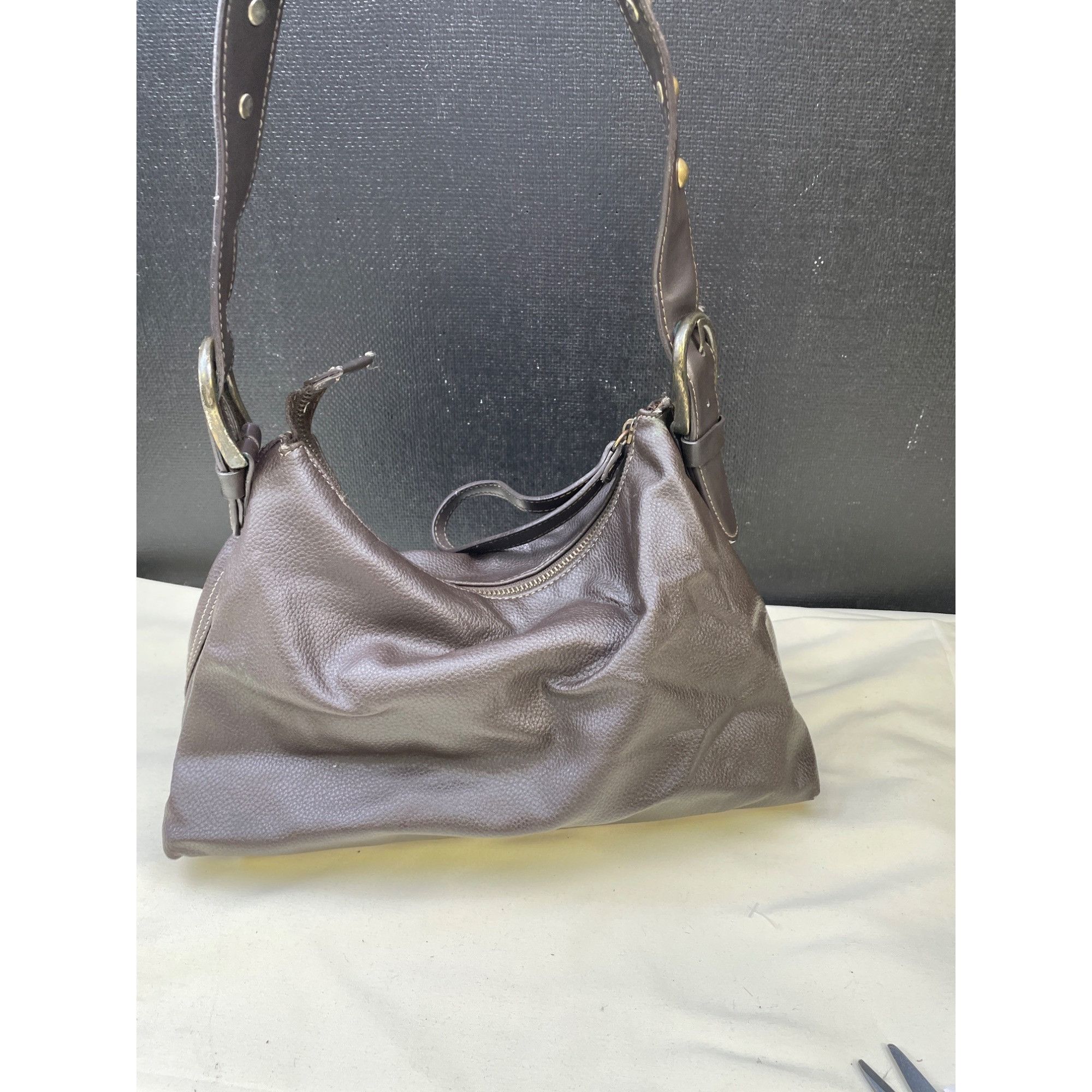 Nine West Nine West Womens Brown Shoulder Handle Bag Copper Studded St Size ONE SIZE - 4 Thumbnail
