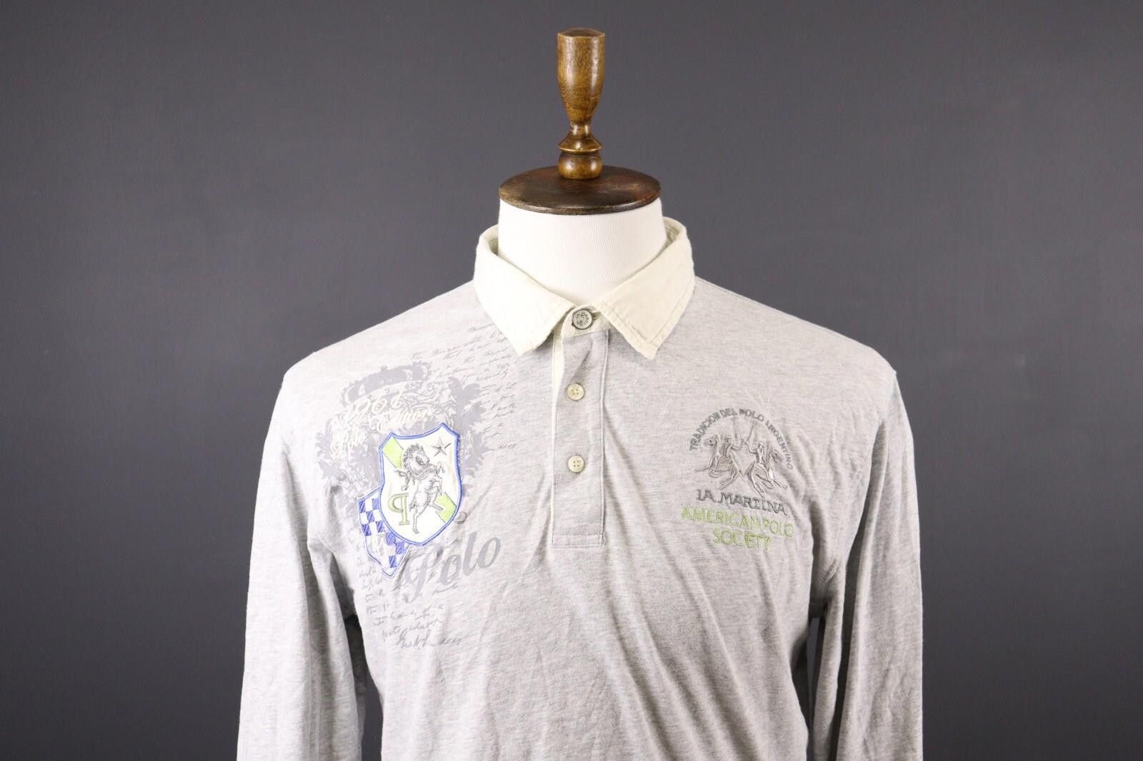 La Martina La Martina Buenos Aires #3 Gray Polo Rugby Shirt Size XL Size US XL / EU 56 / 4 - 2 Thumbnail