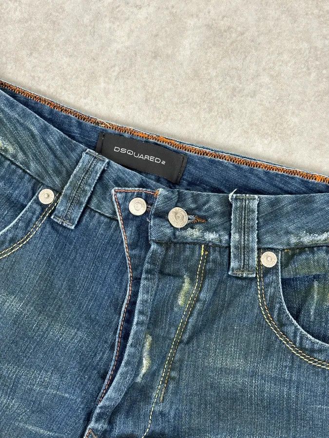 Dsquared2 2000s Dsquared2 Blue Faded Wide Denim Jeans Size US 33 - 9 Thumbnail