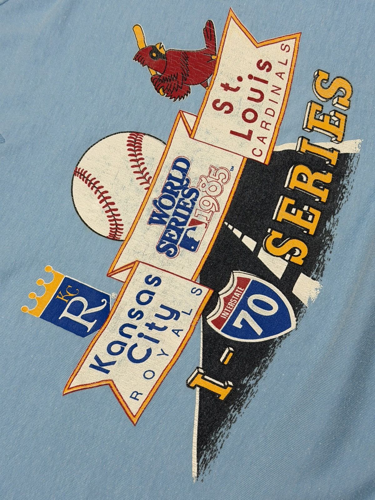MLB Vintage 80s Royals Vs Cardinals 1985 WorldSeries I-70 Series Size US M / EU 48-50 / 2 - 3 Thumbnail