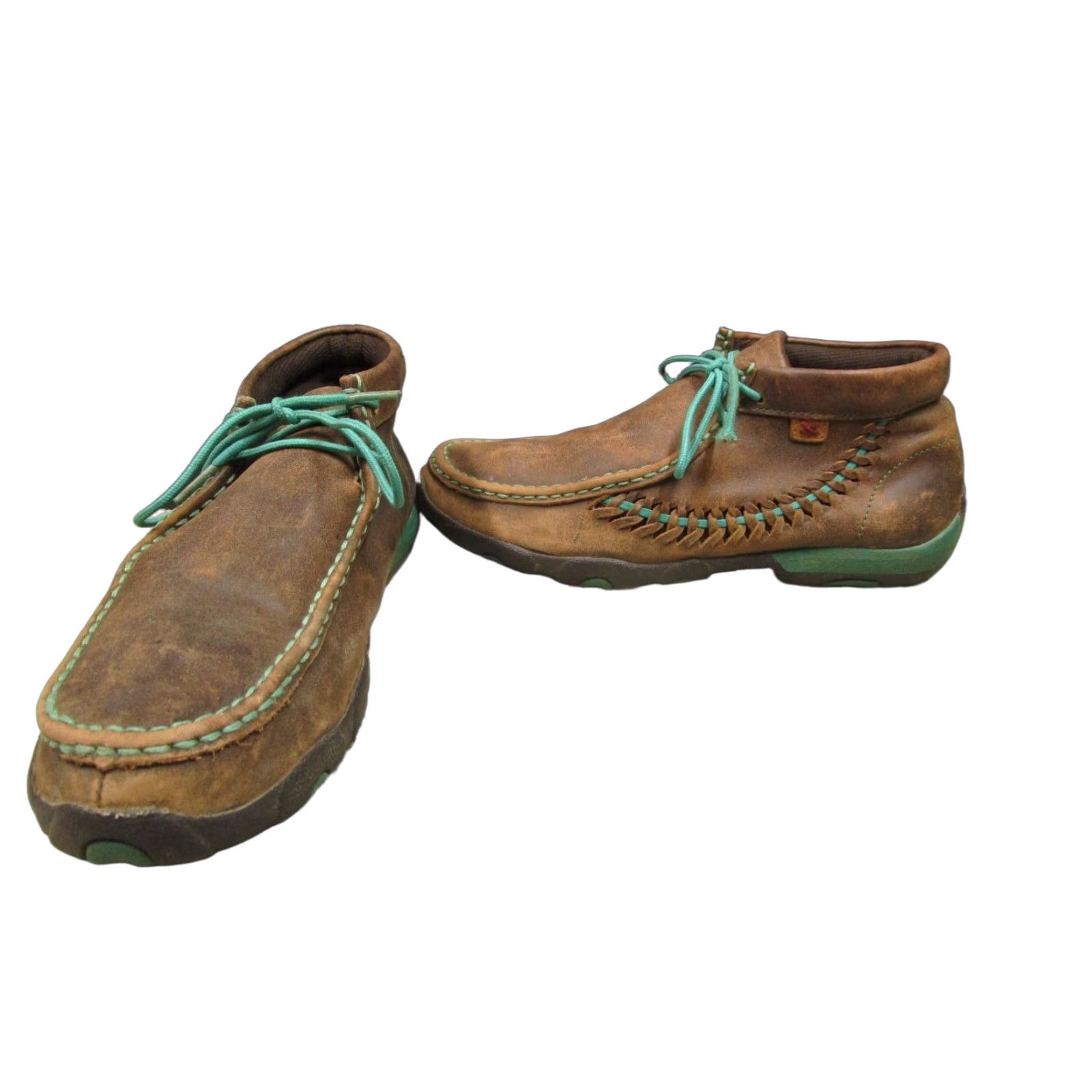 Twisted X Twisted X Chukka Women 10M Brown Teal Leather Moc Bomber Driving Boots WDM0093 Size US 10 / IT 40 - 1 Thumbnail