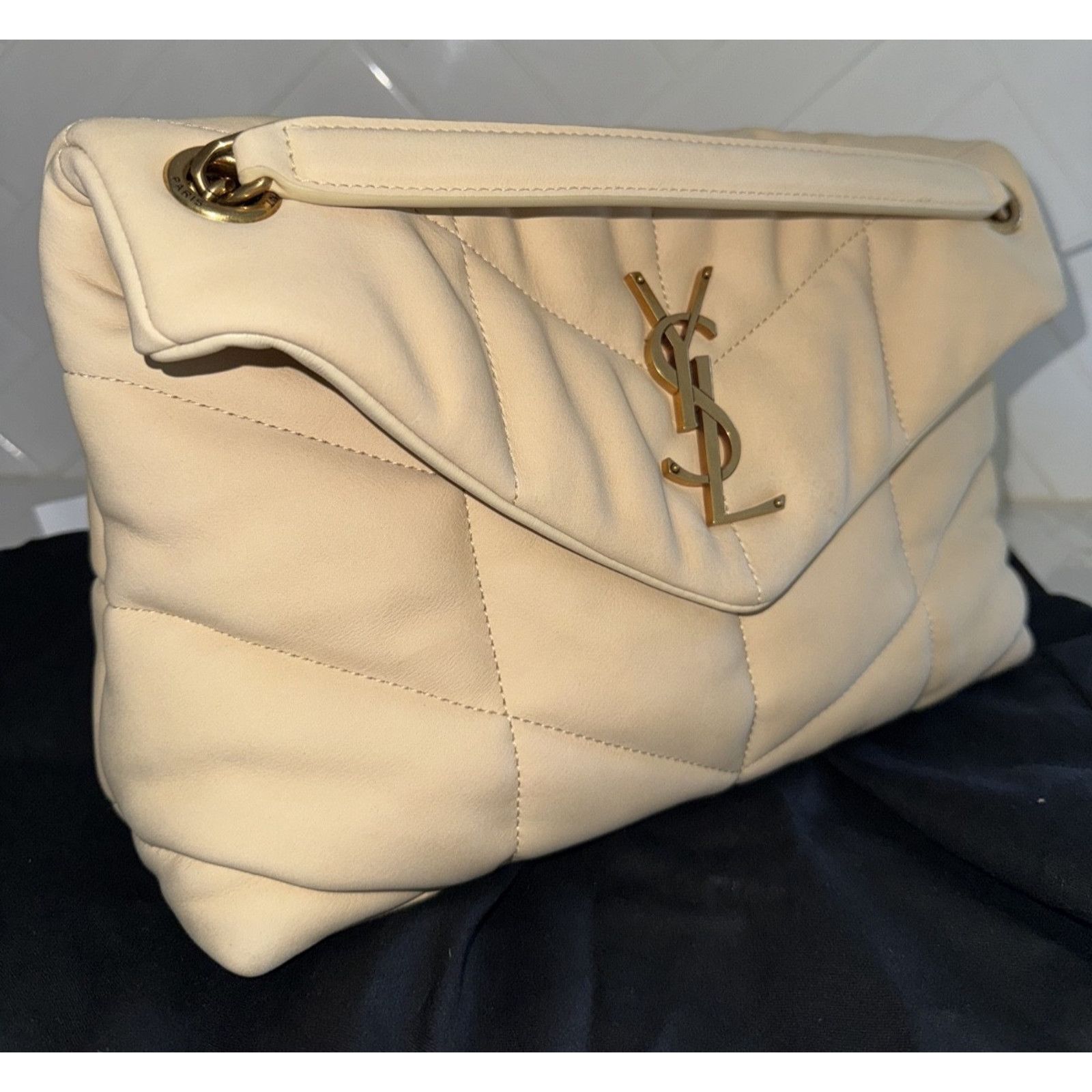 Yves Saint Laurent Saint Laurent YSL Burro Beige Leather Shoulder Crossbody Bag Size ONE SIZE - 7 Thumbnail
