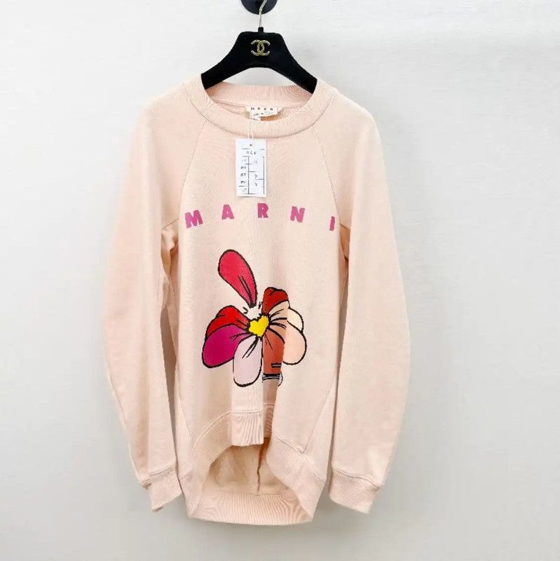 Marni MARNI Beige Cotton Long Sleeve Sweatshirt 0089 Size S / US 4 / IT 40 - 1 Thumbnail