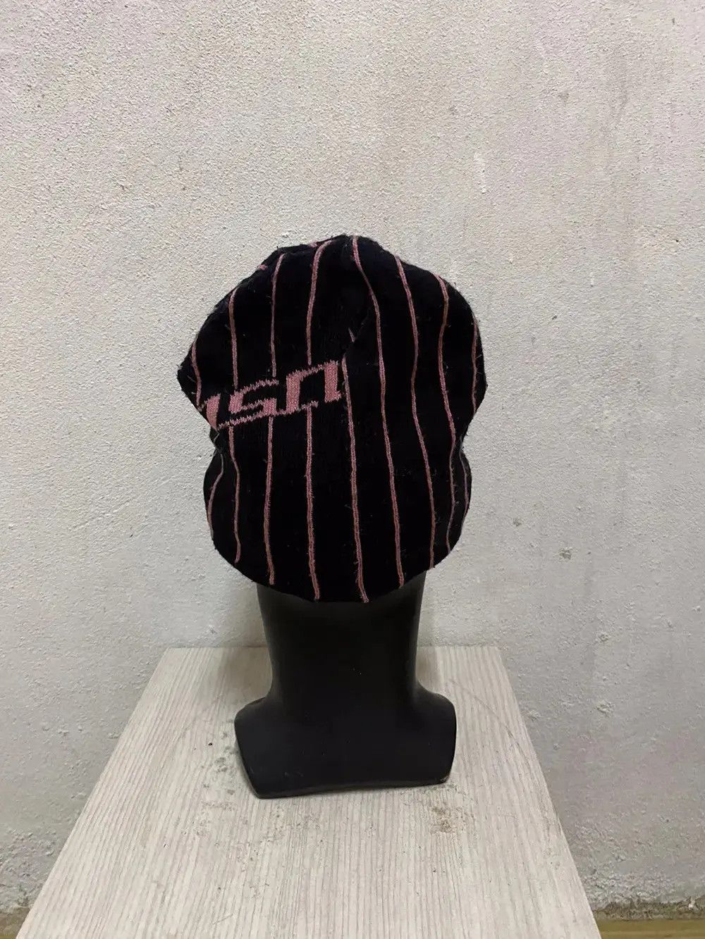 ALBA Vintage Alba Spell out Striped Beanie Hat Size ONE SIZE - 5 Thumbnail