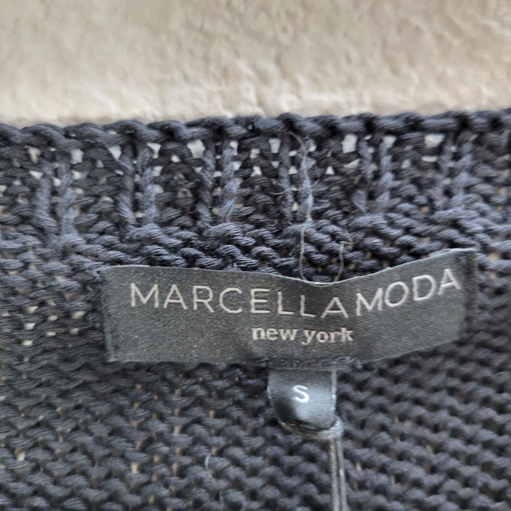 Vintage VINTAGE Women's Marcellamoda New York Black Open Knit T-Shirt V-Neck Casual Sz S NWT Size S / US 4 / IT 40 - 3 Thumbnail