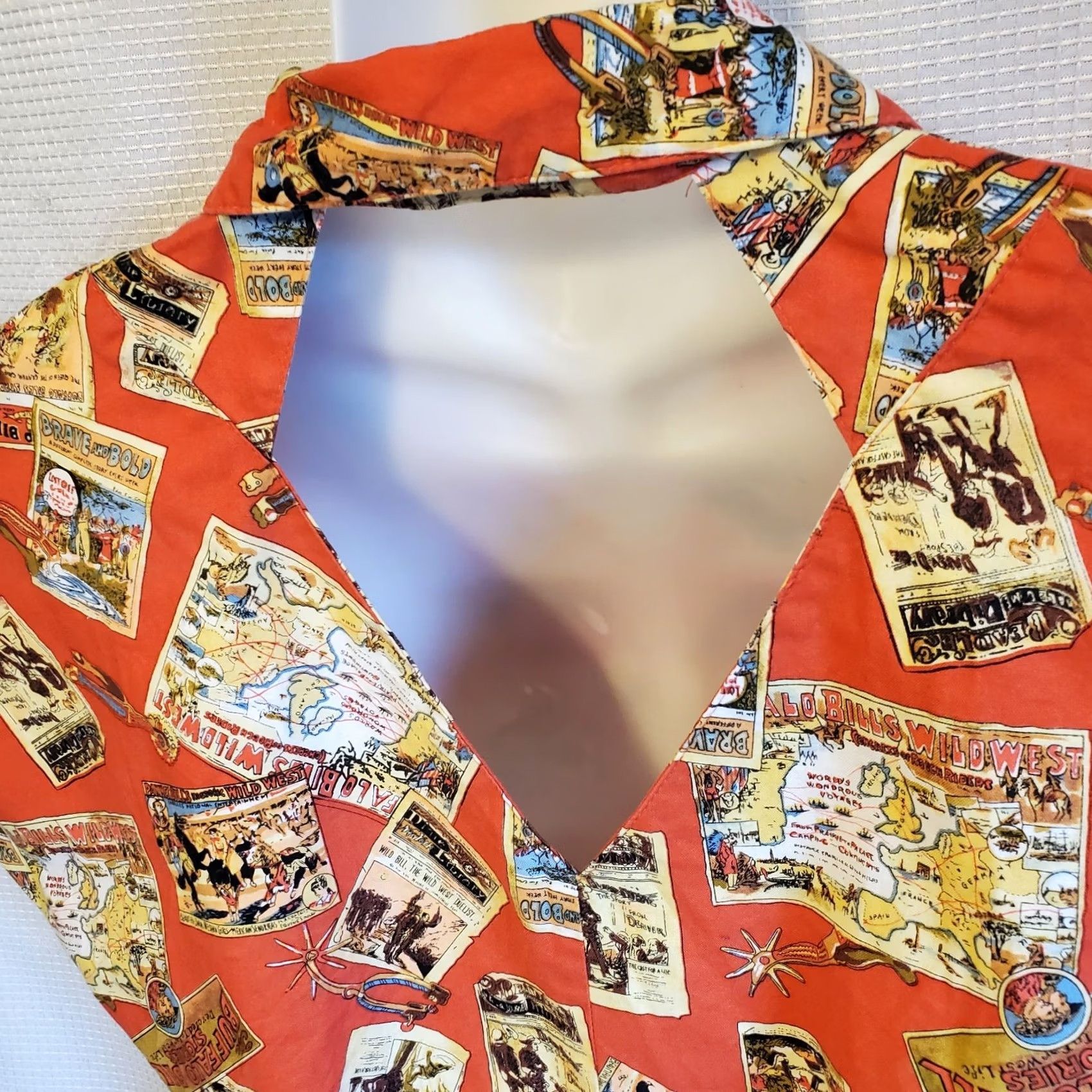 Vintage VINTAGE Roughriders Blouse Shirt Womens L Orange Graphic Print Cap Sleeve Western Cowboy 90s Size L / US 10 / IT 46 - 5 Thumbnail