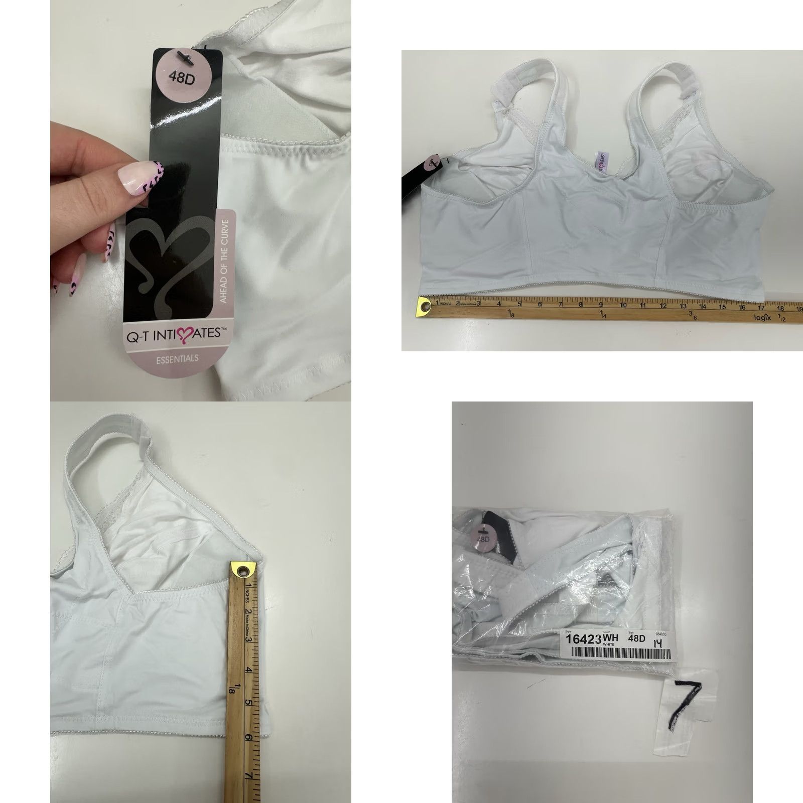 Vintage Q-T Intimates Bra 48D White Front Closure 3083 NWTs Women's Size 48D Cup D Women Size ONE SIZE - 8 Thumbnail