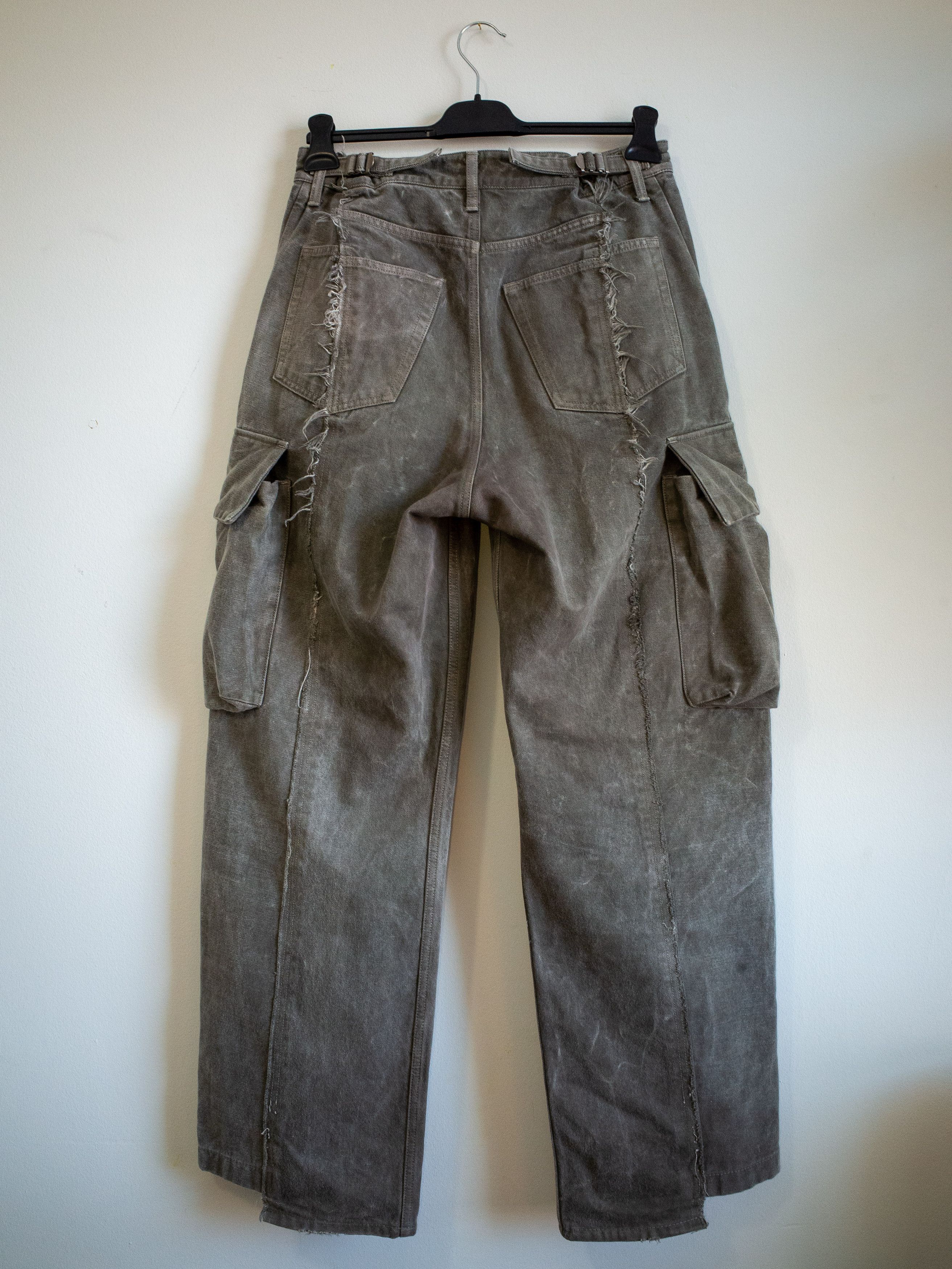 Vuja De Vuja Dé "Diviser" Inside-Out Denim Cargo Pants Size US 32 / EU 48 - 2 Thumbnail