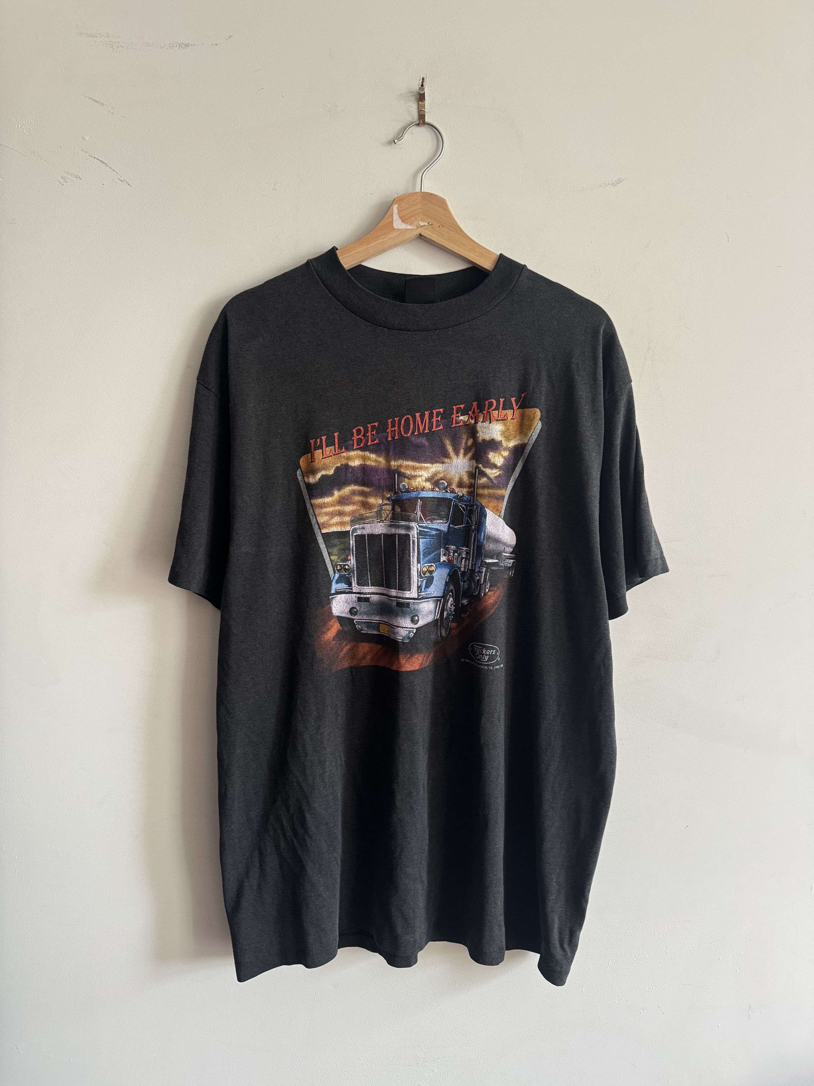 Harley Davidson 1992 3d emblem truckers only Ill be home early Size XL Size US XL / EU 56 / 4 - 1 Thumbnail