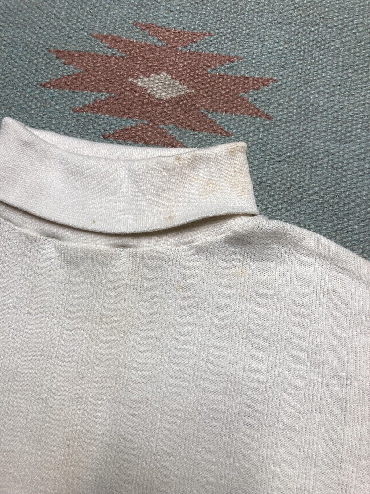 Vintage 70s JCPenney ribbed t shirt blank turtleneck sz 12 baby tee Size XS / US 0-2 / IT 36-38 - 3 Thumbnail