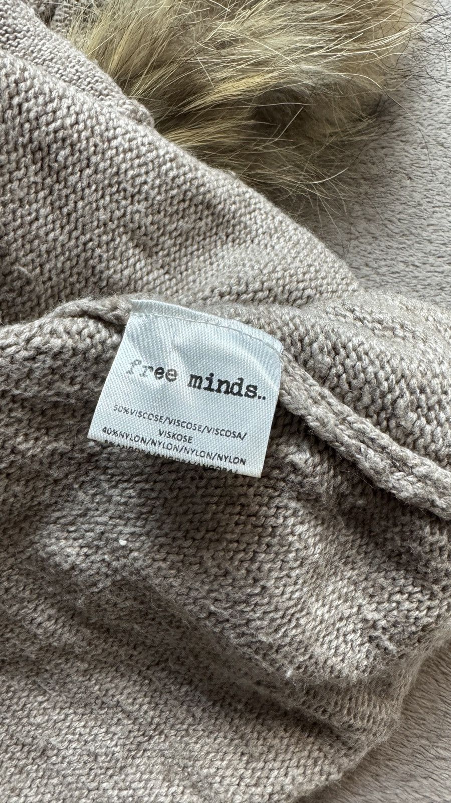 If Six Was Nine Real Fur Hood Knit Poncho ifsixwasnine CDG LGB goa angora Size US M / EU 48-50 / 2 - 5 Thumbnail