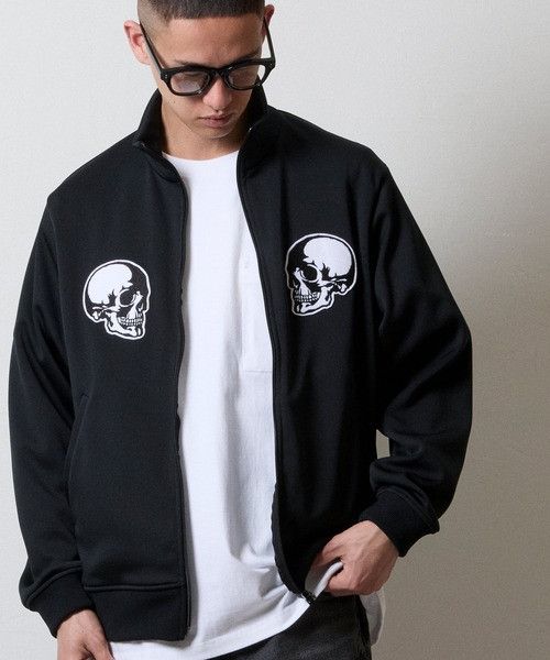 Number (N)ine NUMBER (N)INE 2P SKULL WAPPEN JERSEY STAND TRACK JACKET 3 Size US L / EU 52-54 / 3 - 5 Thumbnail