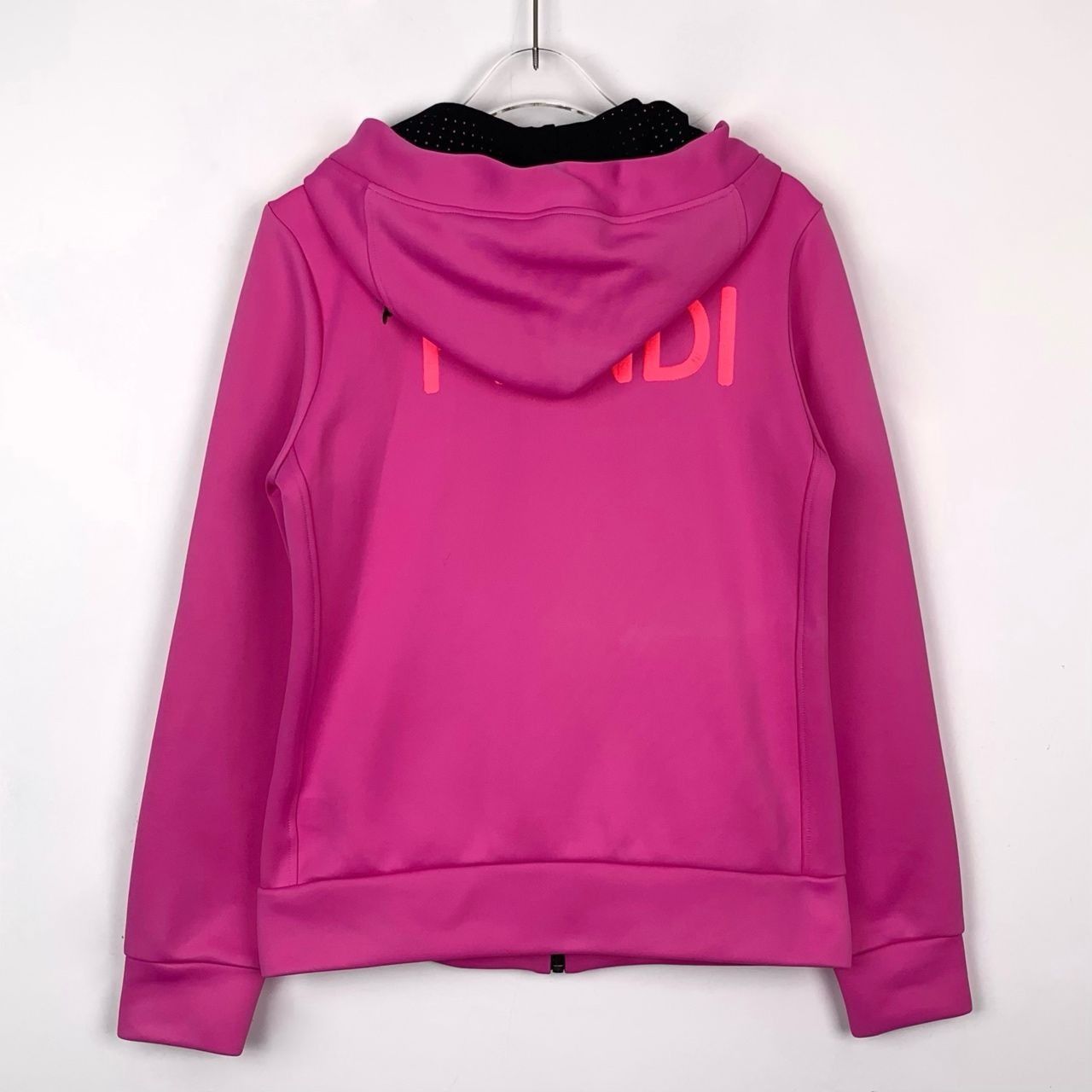 Fendi Fendi Womens Rose Pink Logo Embroidered Hoodie Jacket Size 4 Size S / US 4 / IT 40 - 6 Thumbnail