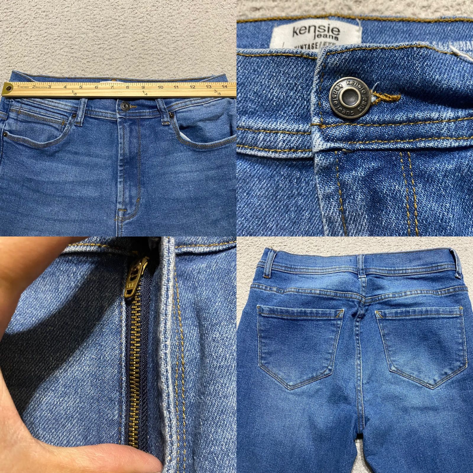 Vintage Kensie Jeans Jeans Blue Medium Wash High Rise Flared 8 Womens Denim Pants Regular 31in 5-Pocket Accent Button Stretch Cotton Polyester Spandex Size 30" / US 8 / IT 44 - 8 Thumbnail