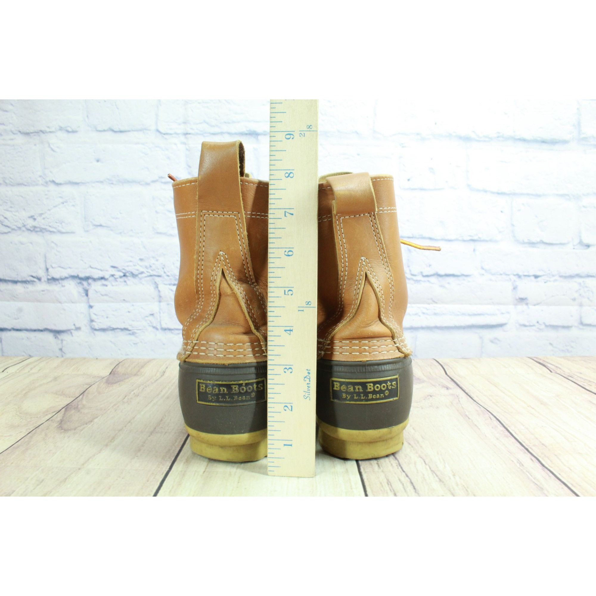L.L. Bean × Leather LL Bean Women's Brown Leather 8" Unlined Ankle Duck Boots Size US 10 / IT 40 - 6 Thumbnail