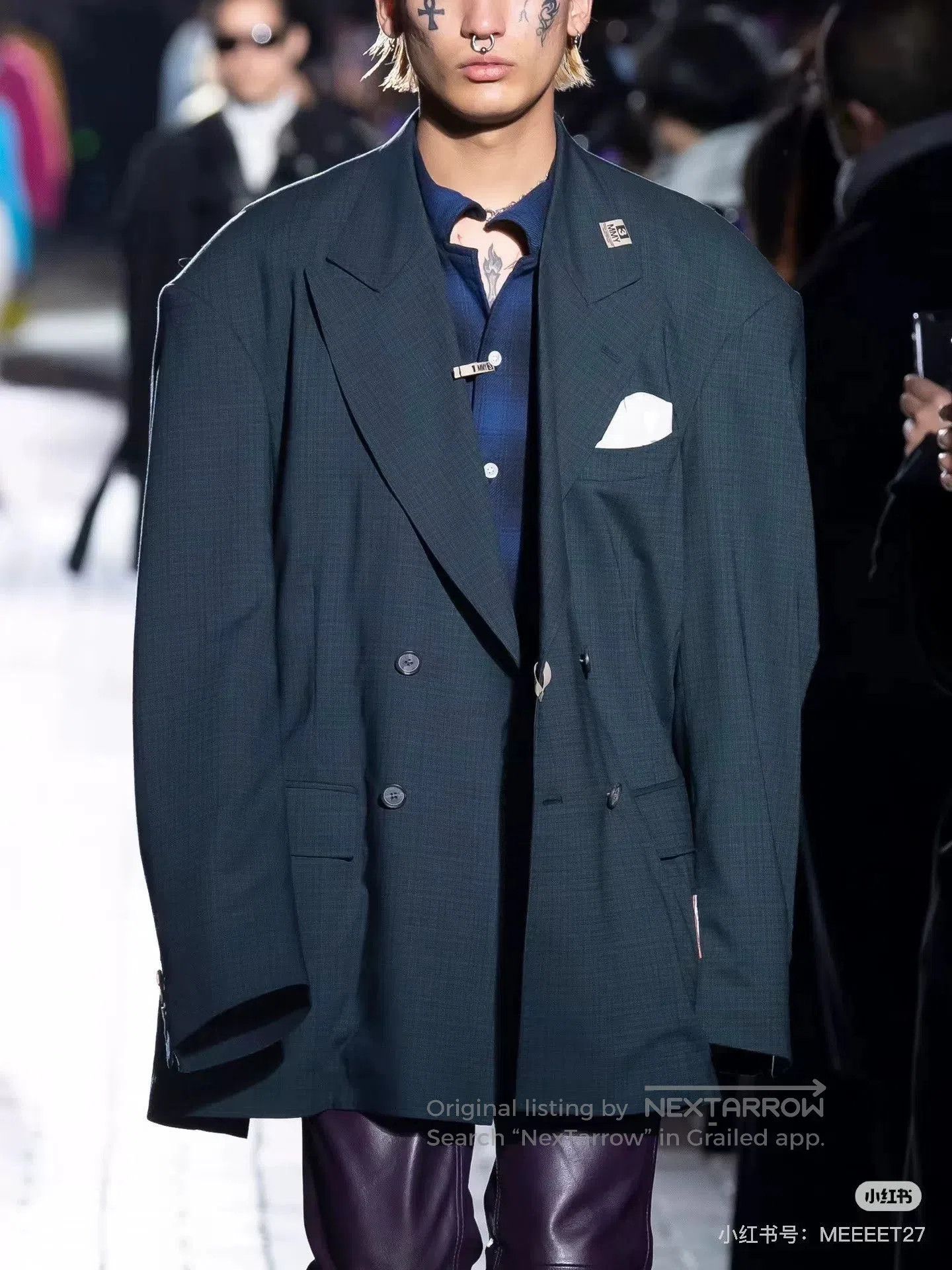 Maison MIHARA YASUHIRO MIHARA YASUHIRO Oversize Blue Blazer. Size US S / EU 44-46 / 1 - 1 Thumbnail