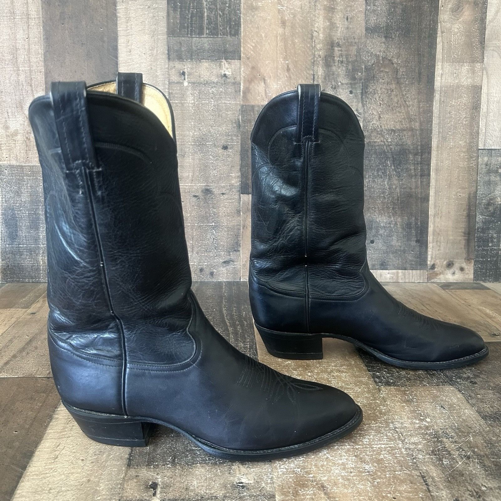 Tony Lama Tony Lama Vintage Black Western Cowboy Boots Mens 11.5 B Size US 11.5 / EU 44-45 - 12 Thumbnail