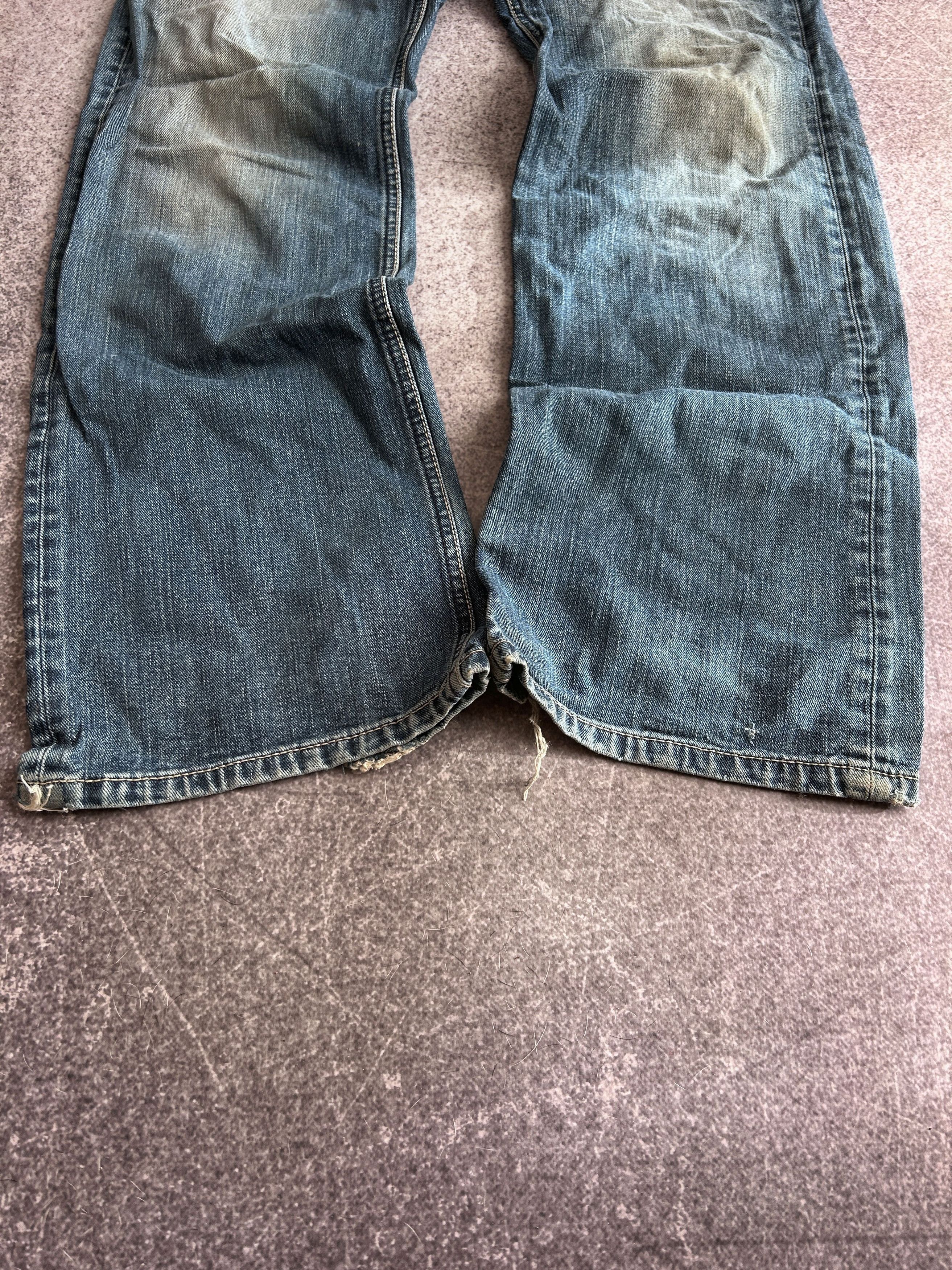 Vintage VTG Baggy Rap SK8 JNCO Balenci Style Washed Jeans Y2K Size US 32 / EU 48 - 5 Thumbnail