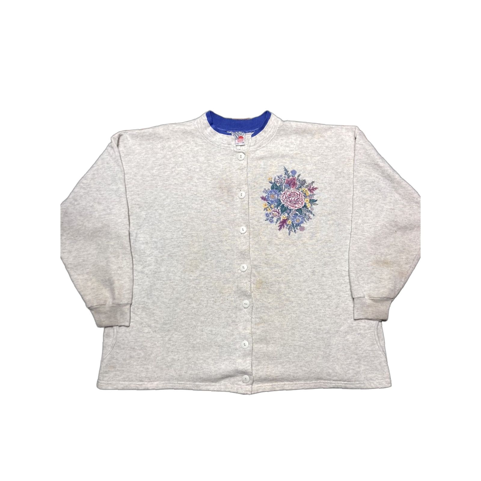 Sunflower VINTAGE Cardigan Sweater Button Flower Morning Sun Yellow XL Women Adults Size XL / US 12-14 / IT 48-50 - 1 Thumbnail