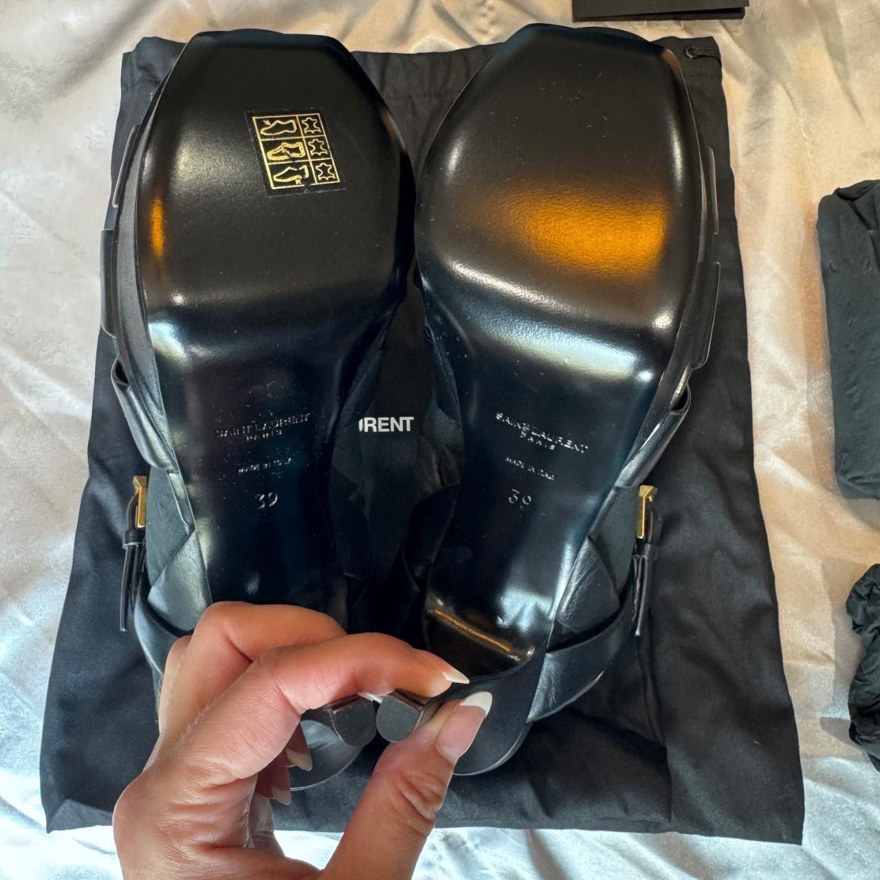 Saint Laurent Paris Yves Saint Laurent Black Tribute Heels Size US 9 / IT 39 - 6 Thumbnail