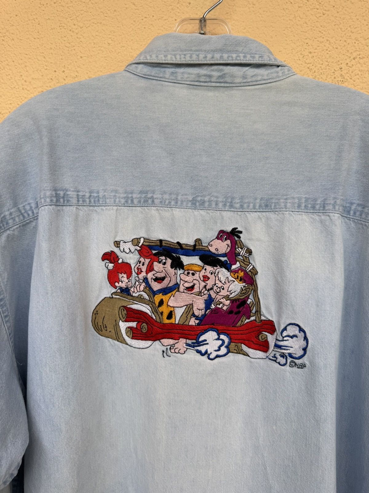 Other Vintage Flinstones Embroidered Button Up Denim Shirt Size US XL / EU 56 / 4 - 2 Thumbnail