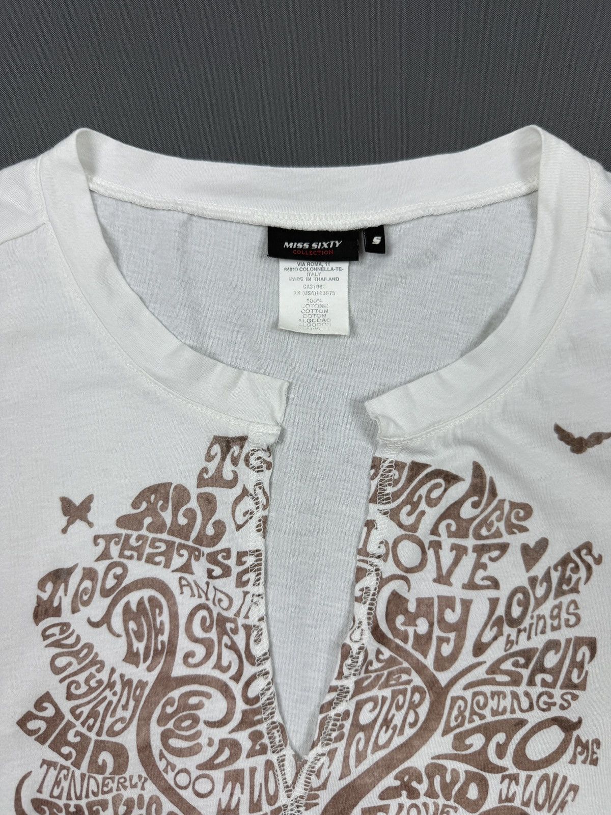 Miss Sixty Y2K Vintage Miss Sixty Split Neck Graphic Babydoll T-Shirt S Size S / US 4 / IT 40 - 5 Thumbnail