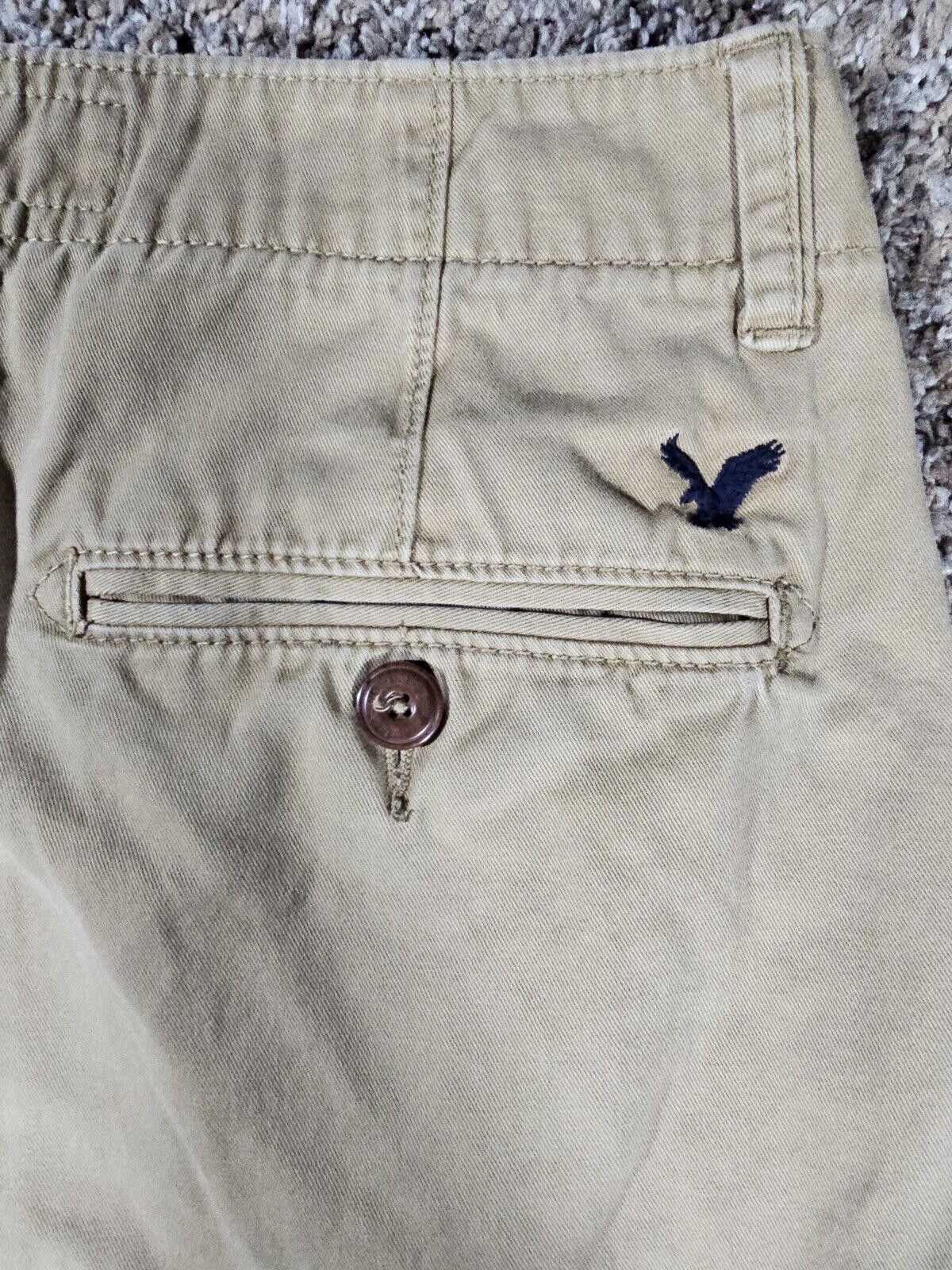 Designer American Eagle Shorts Mens 28W Khaki Beige Longboard Bermuda Size US 28 / EU 44 - 7 Thumbnail