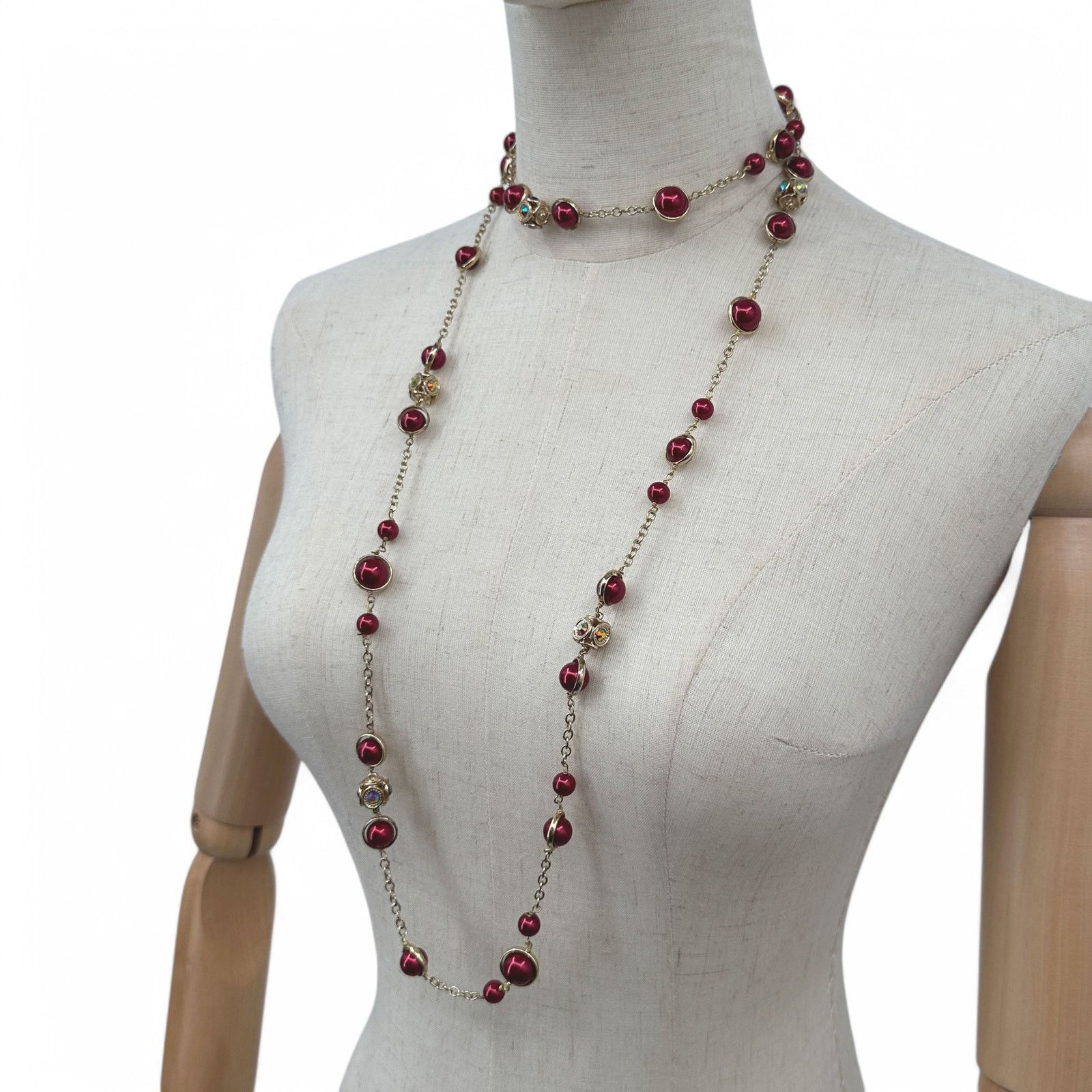 Coldwater Creek Coldwater Creek Long Rope Chain Necklace Red Faux Pearl Size ONE SIZE - 4 Thumbnail