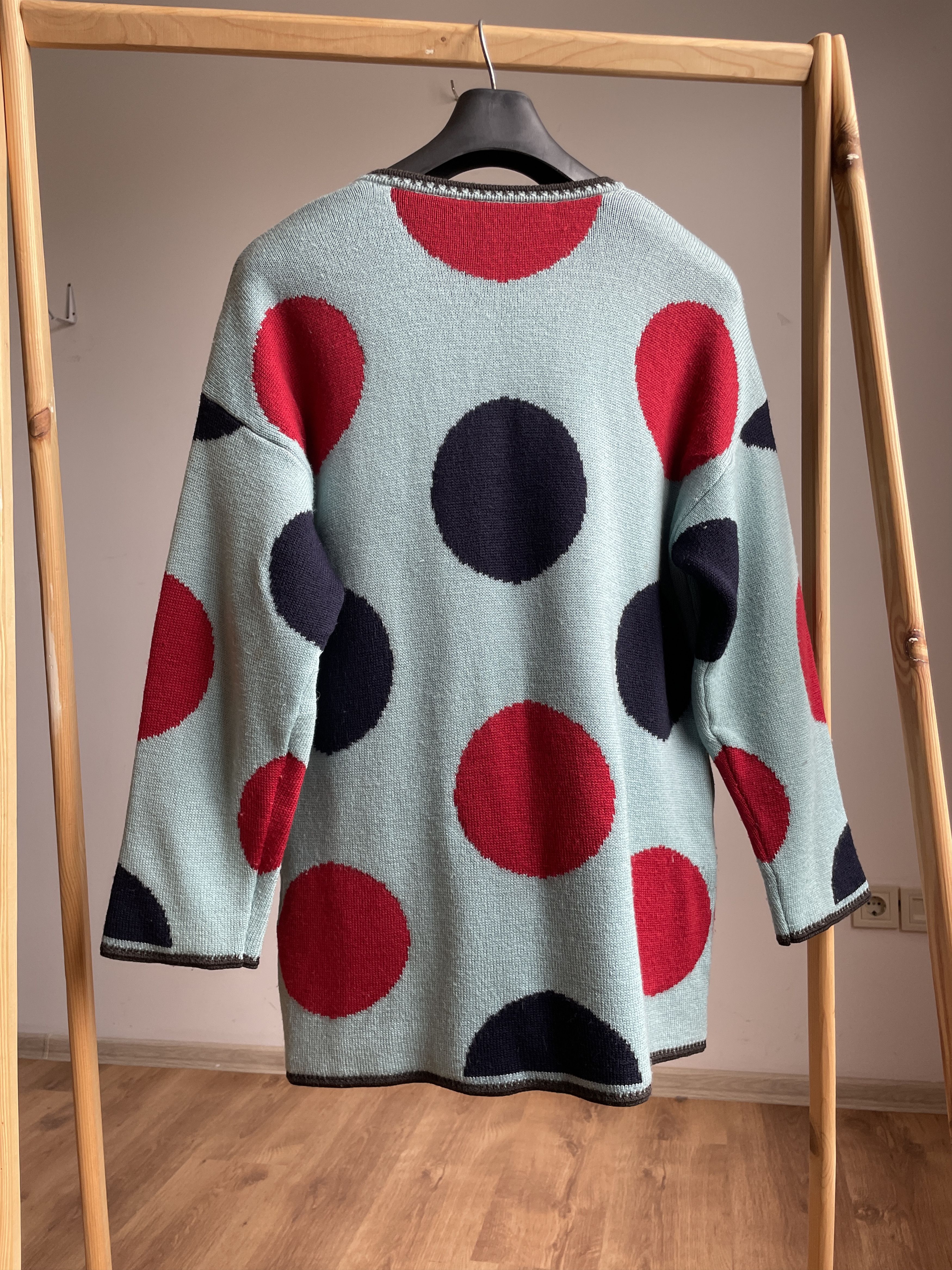 Emporio Armani Emporio Armani Vintage Wool Polka Dot Open Cardigan Jacket Size 3XL / US 20-22 - 2 Thumbnail