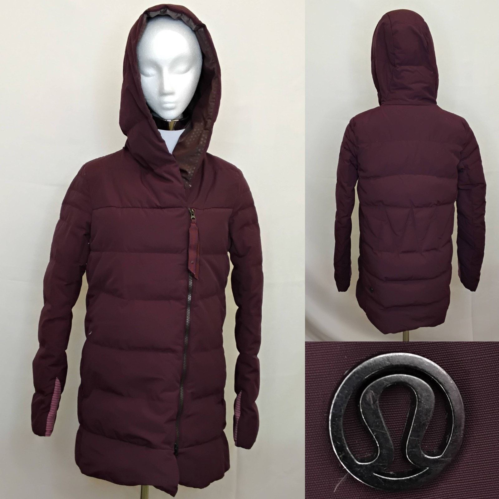 Lululemon Lululemon Down Jacket Women's 6 Maroon Red Hooded Full Zip Size M / US 6-8 / IT 42-44 - 1 Thumbnail