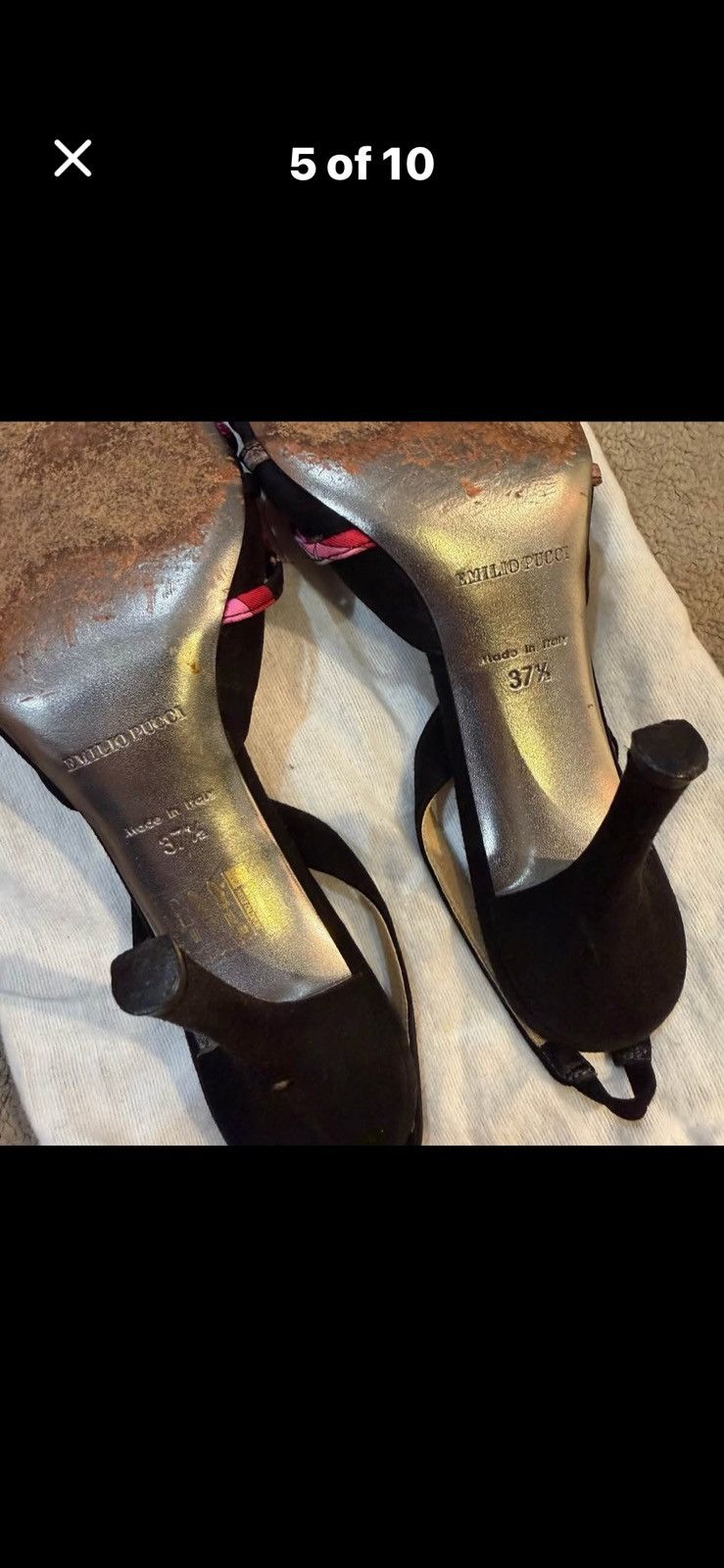 Emilio Pucci Emilio Pucci Vintage Slingback Heels Size US 7.5 / IT 37.5 - 5 Thumbnail