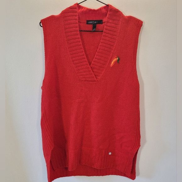 Other Marc Cain Red Spicy Pepper Sleeveless Pullover Wool Vest - M Size M / US 6-8 / IT 42-44 - 2 Thumbnail
