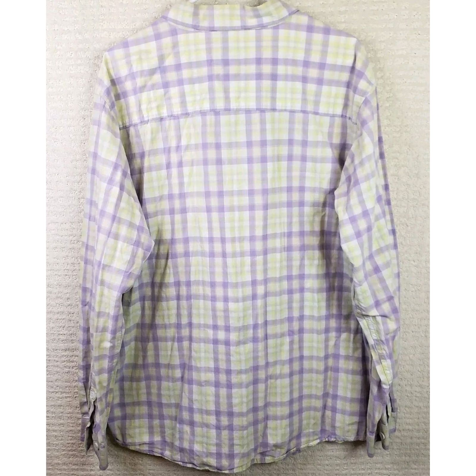 Vintage Columbia Shirt Men XL Button-Down Long Sleeve Plaid Twill Cotton Purple Lavender Mint Green Casual / Business / Travel Size US XL / EU 56 / 4 - 7 Thumbnail