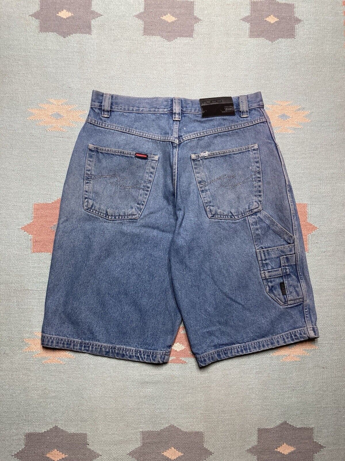 Fubu × Vintage y2k baggy jeans shorts jorts Fubu carpenter skater wide 35 Size US 35 - 1 Thumbnail