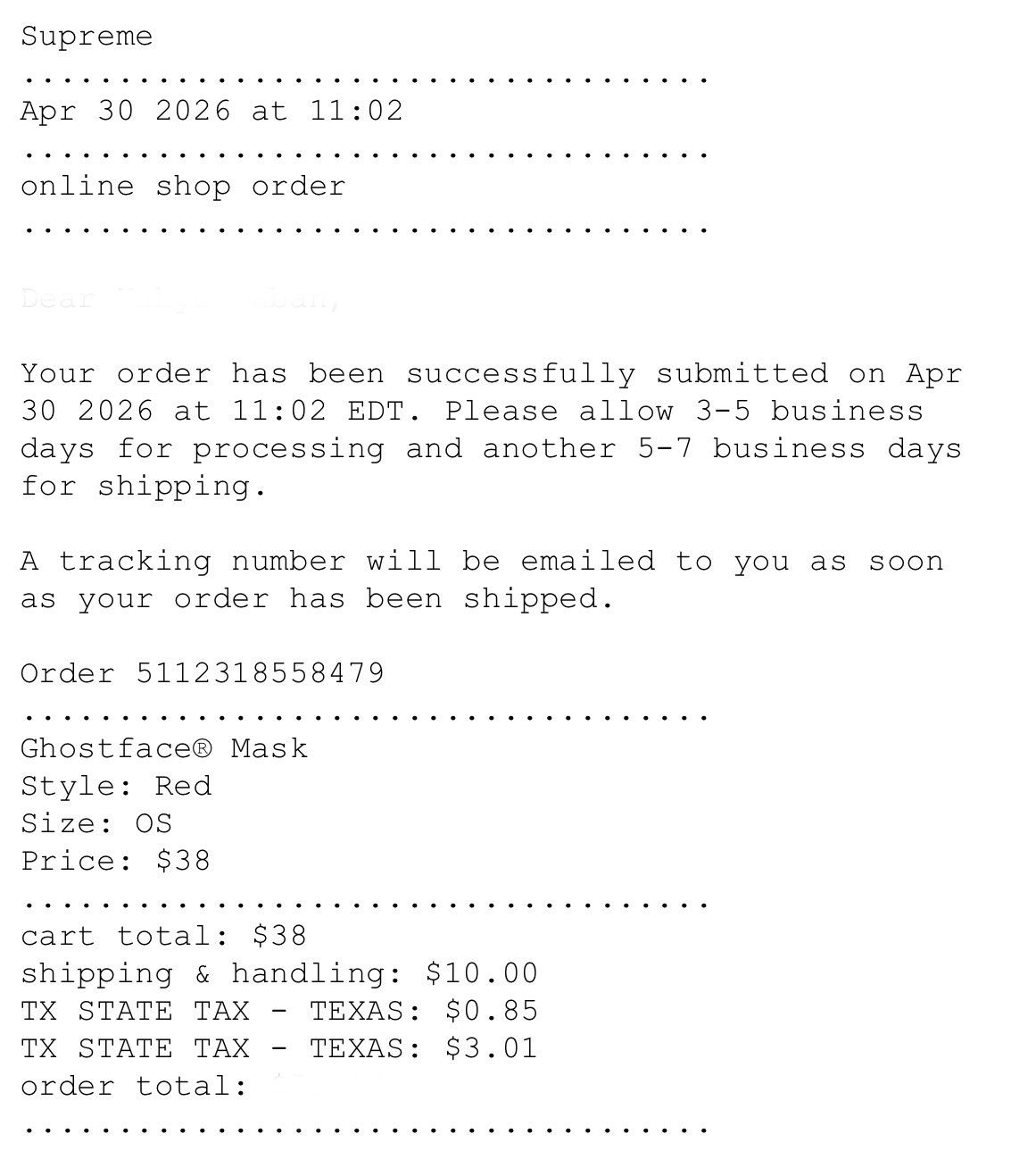 Other Supreme Ghostface Mask Size ONE SIZE - 3 Thumbnail