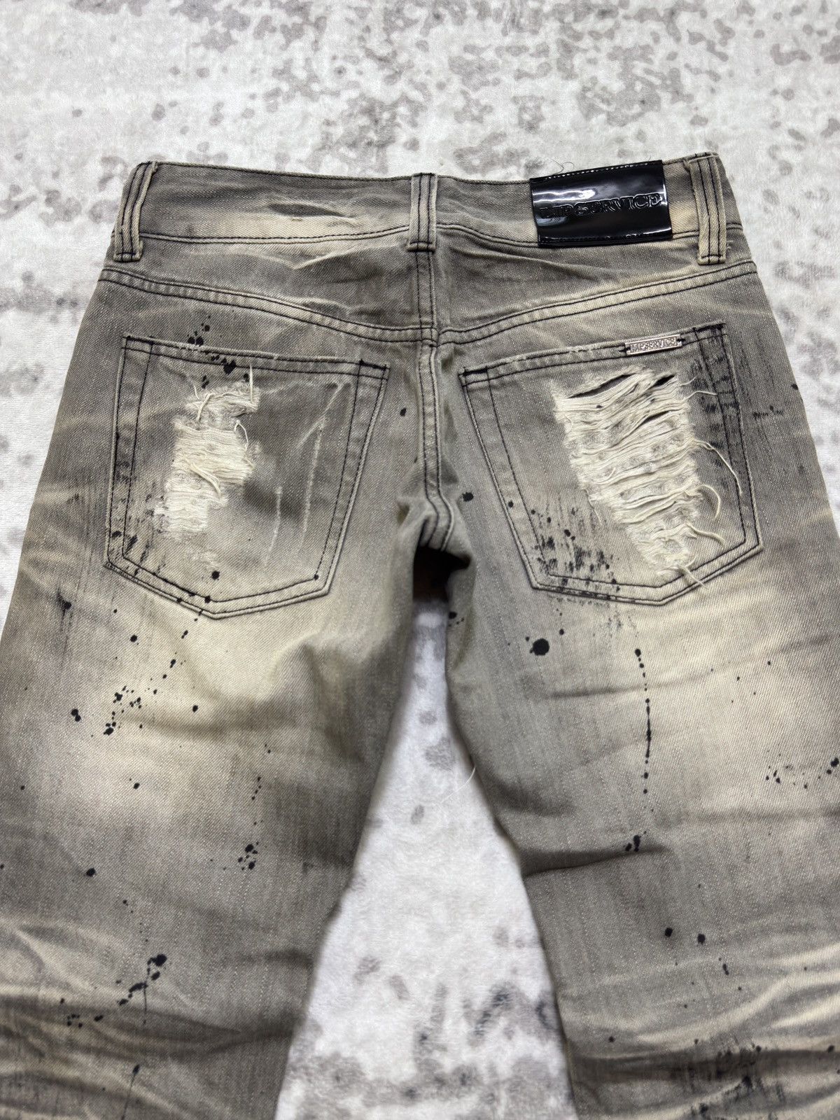 Hysteric Glamour Lip Service Distressed Thrashed Denim Y2K Slim Fit Jeans Size US 27 - 9 Thumbnail